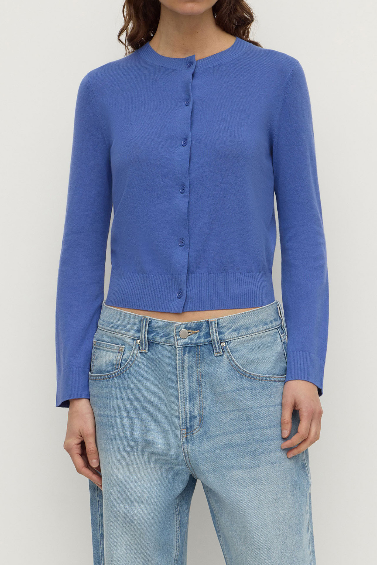 Orina Cotton Cashmere Cardigan - New Blue