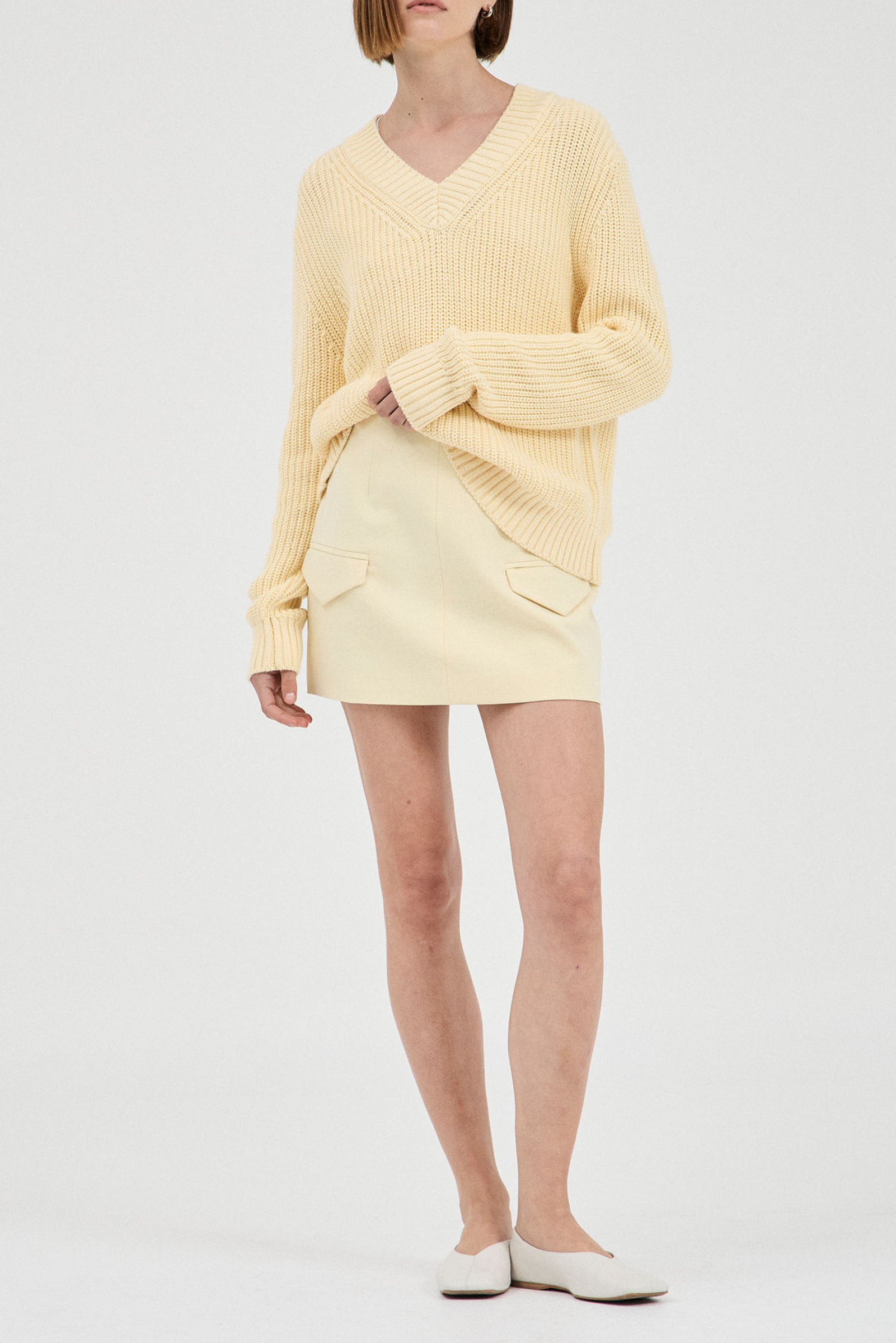 V-Neck Knit - Butter