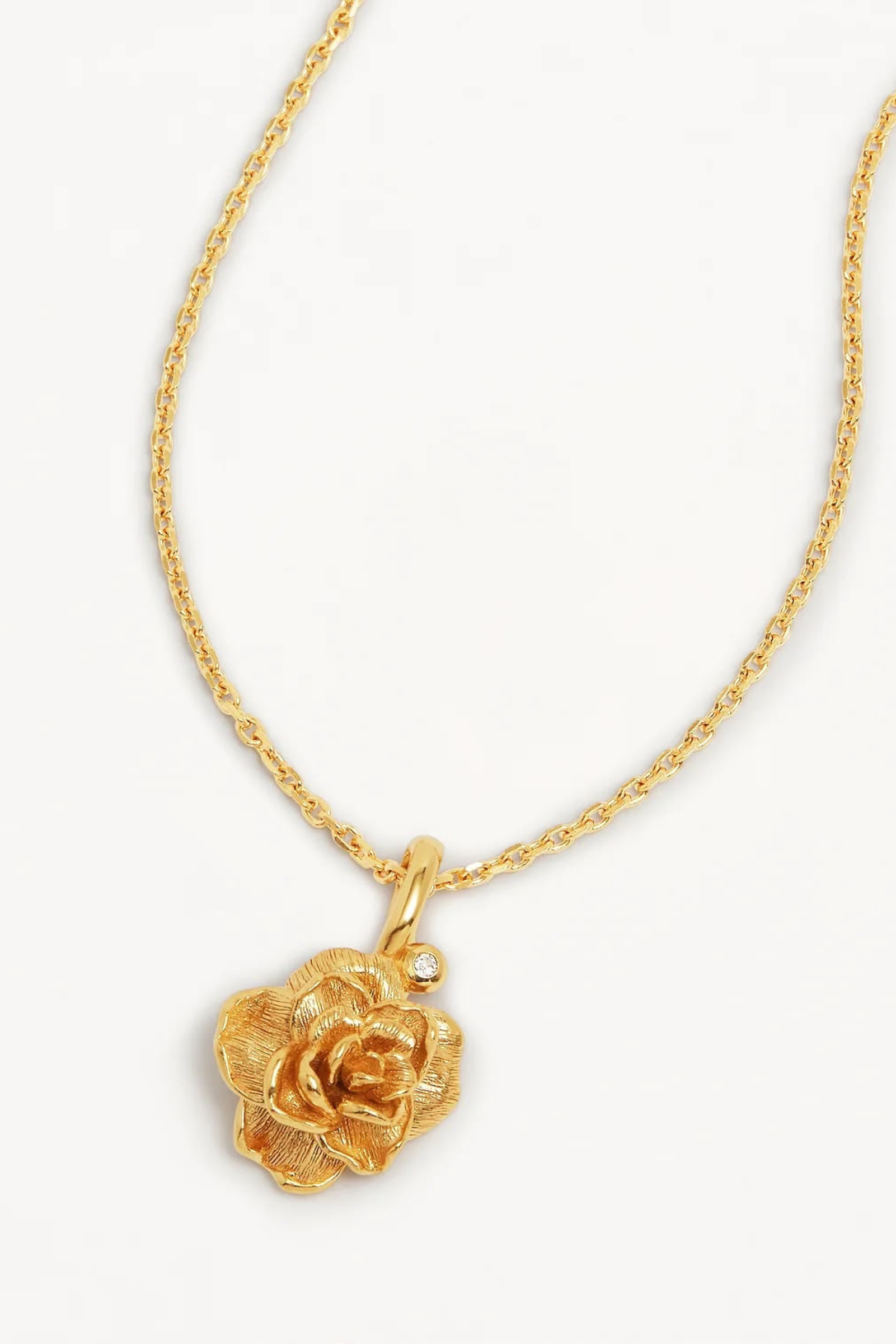 Birth Flower Necklace Rose June - Gold