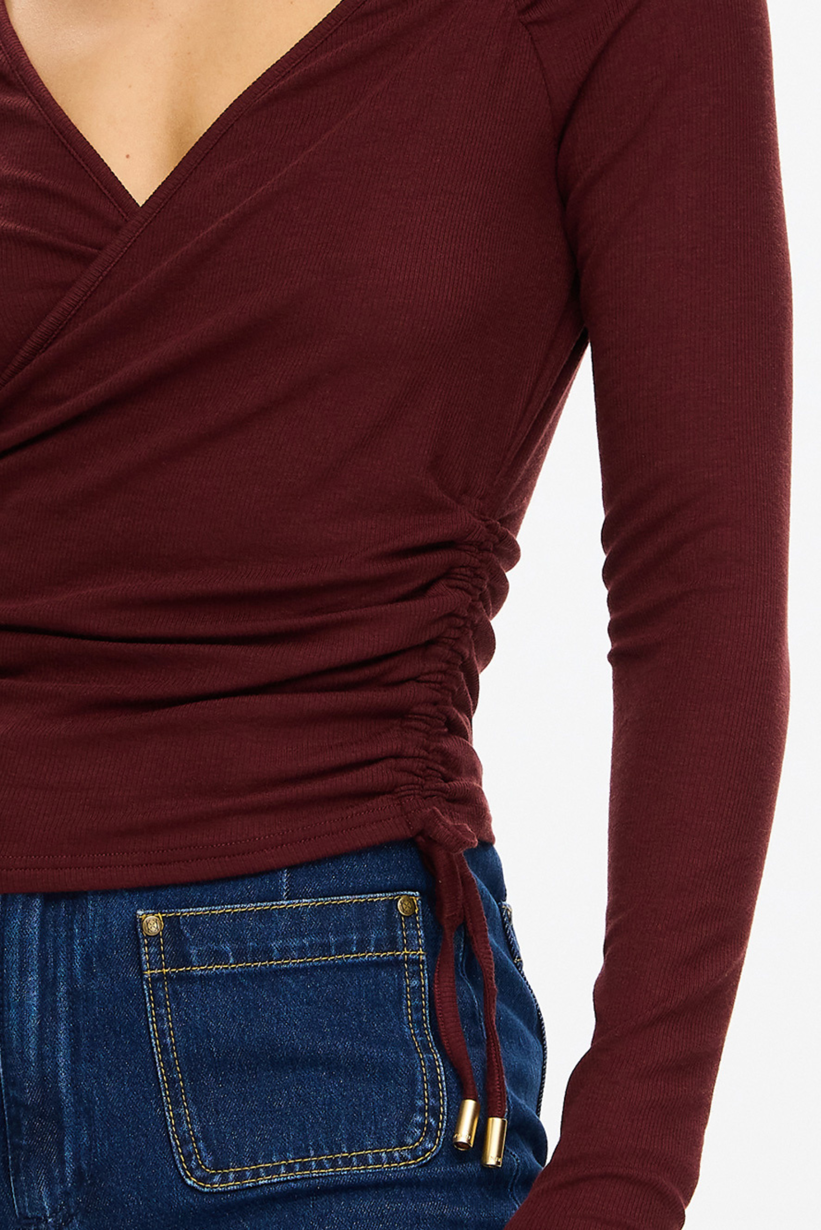 Demi Jersey Top - Deep Plum