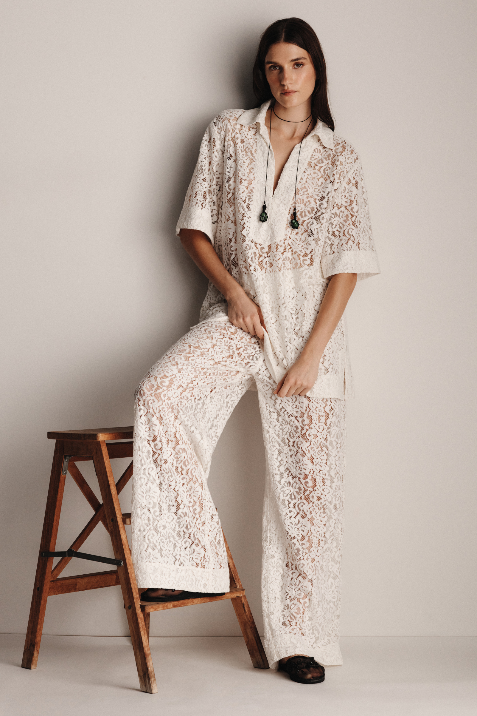 Ember Lace Pants - Ivory