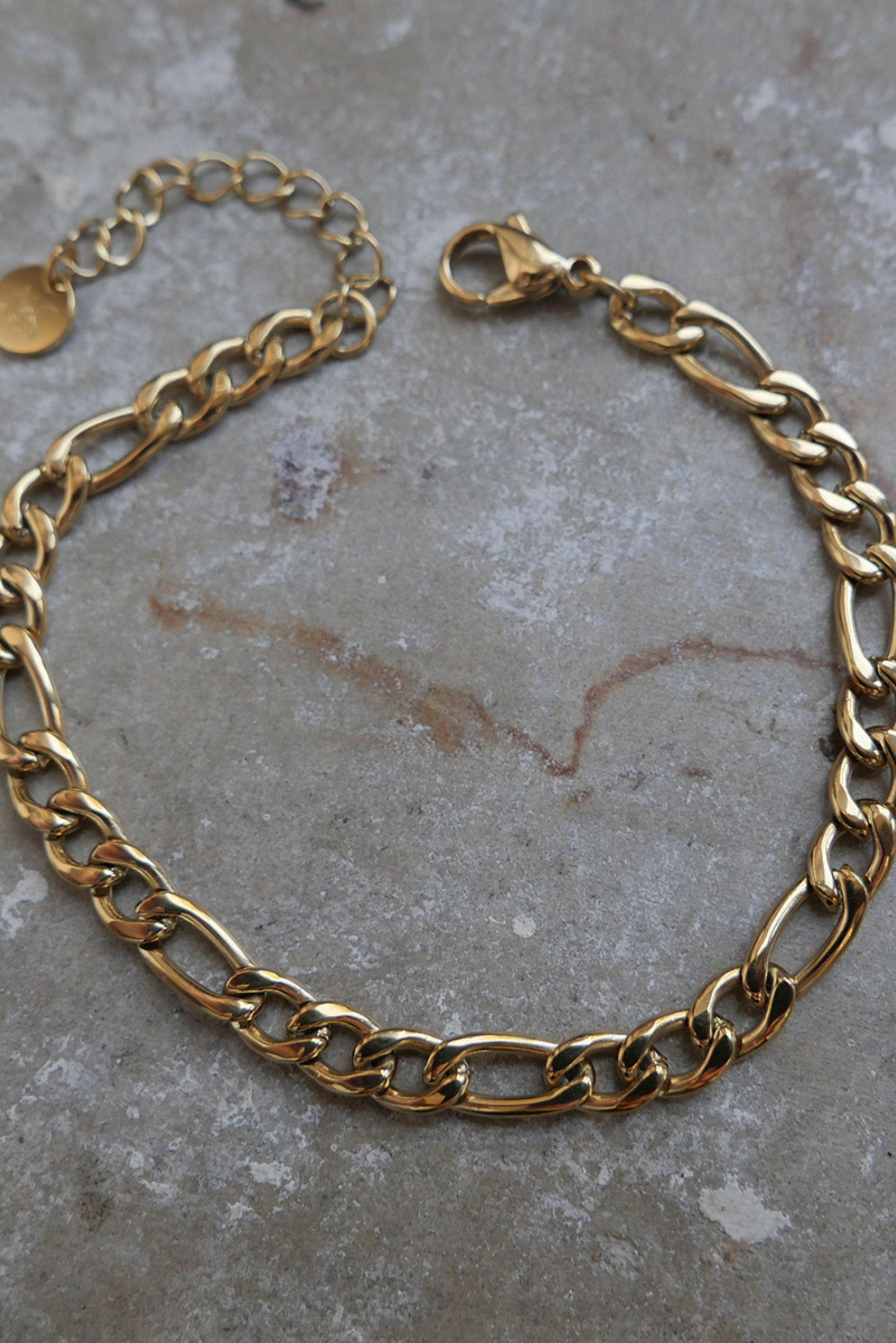 A&C Oslo Steel Figaro Bracelet in Gold