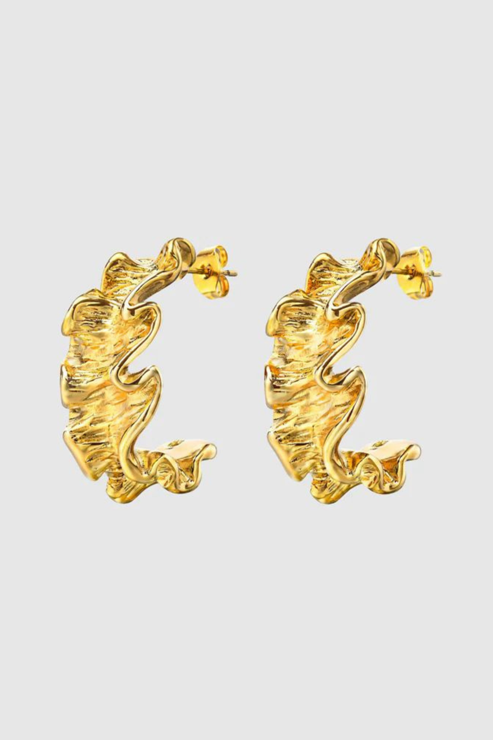 Crinkle Earrings - Gold