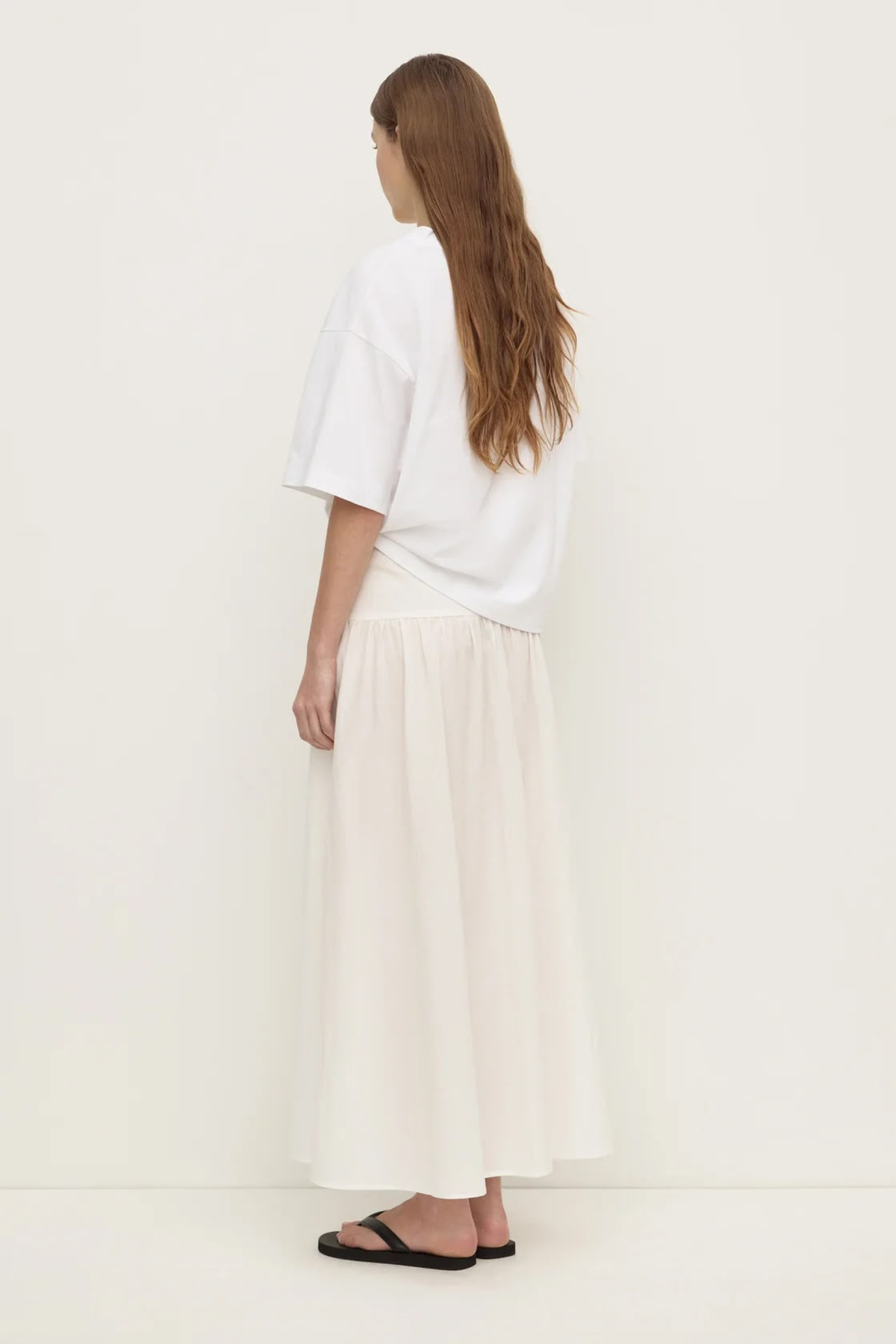 Sarah Cotton Maxi Skirt - White