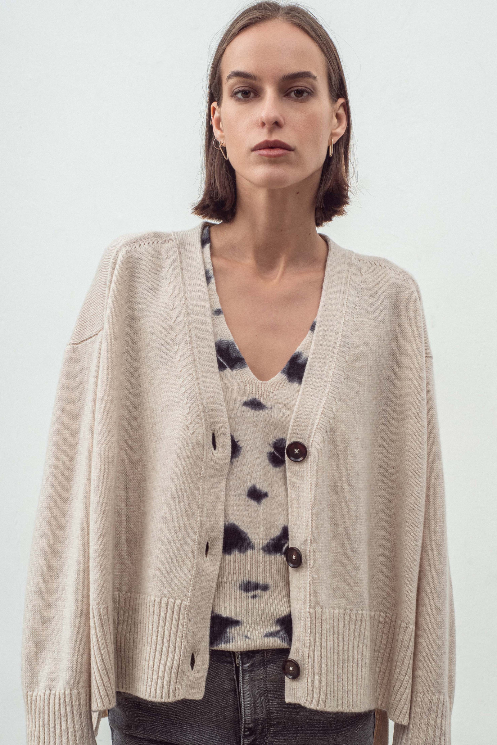 Cashmere Blend Cardigan N.99W - Shell