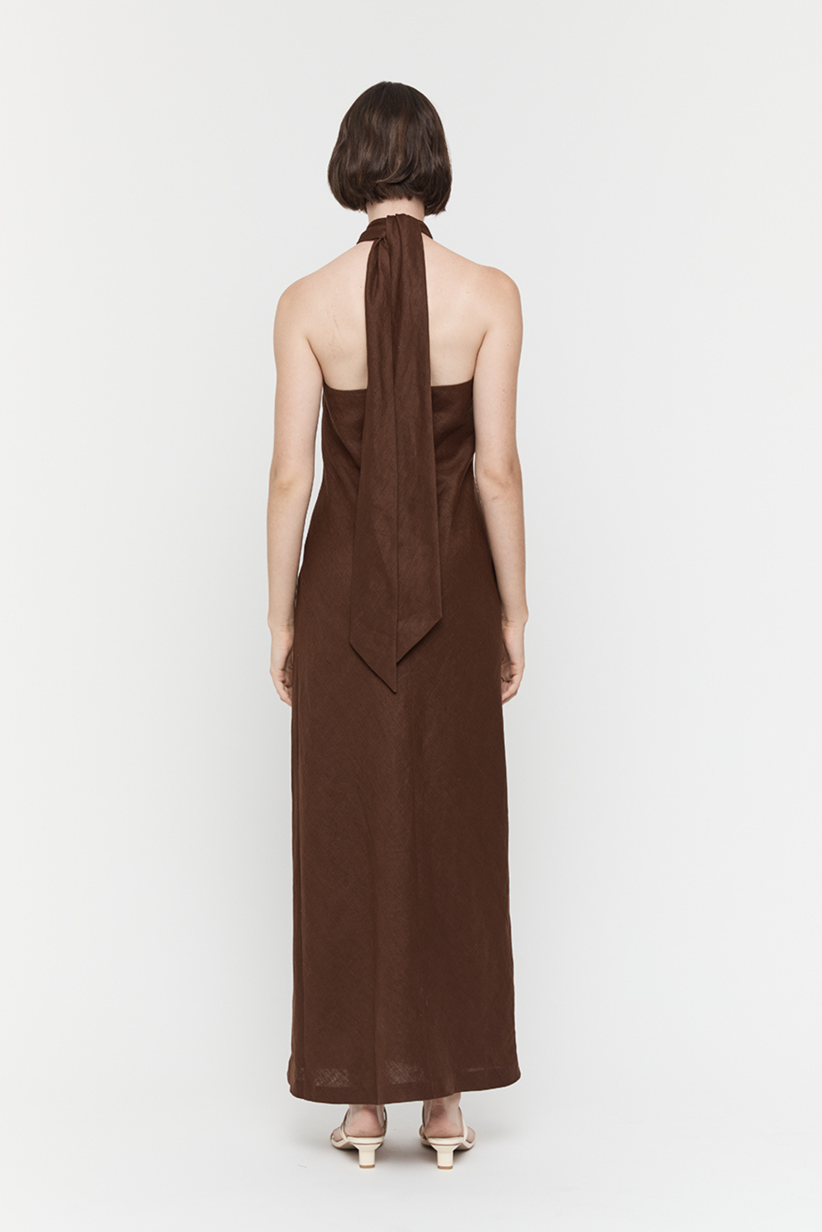 Cross Over/Halter Dress - Chocolate