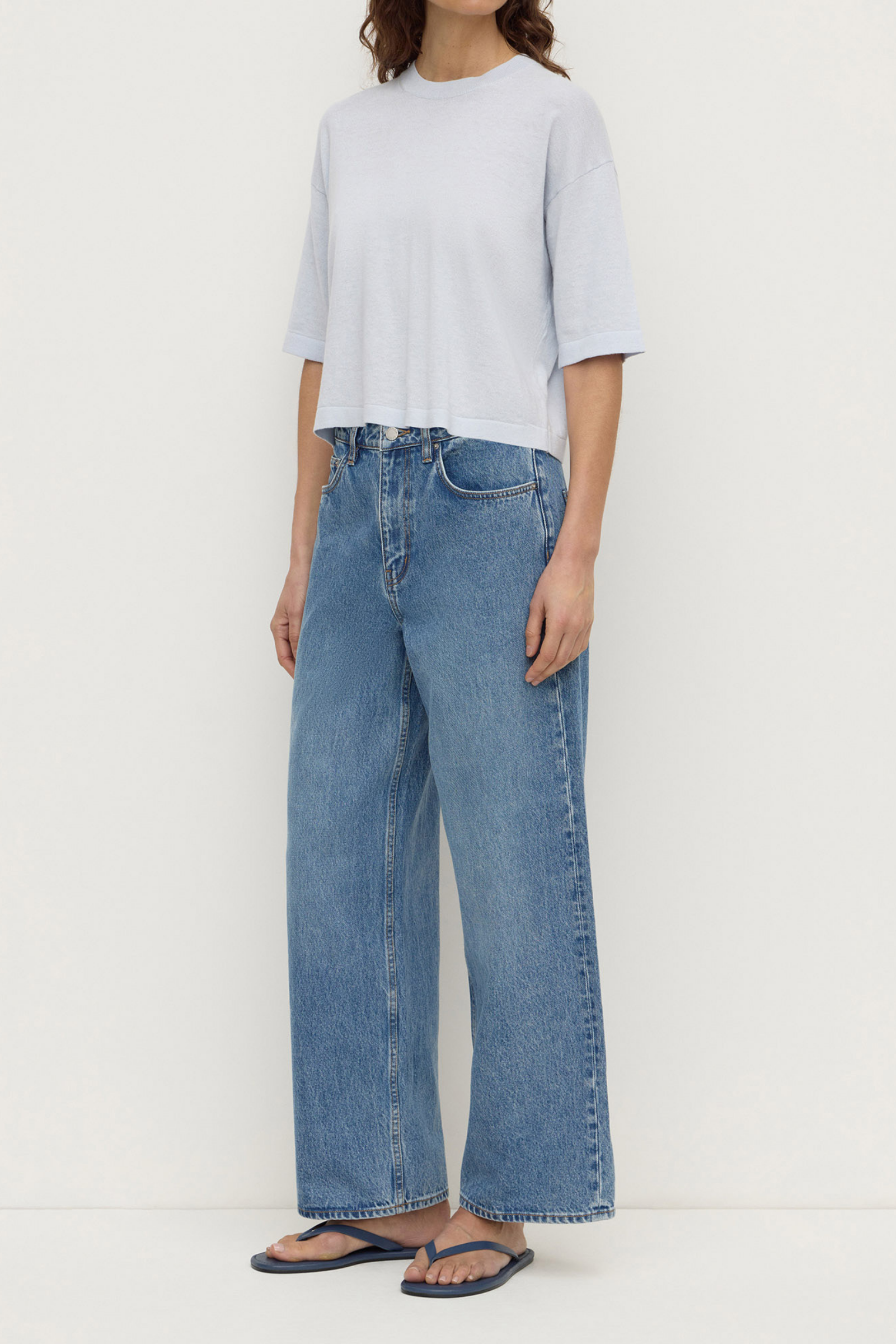 Kensy Cotton Cashmere Tee - Powder Blue