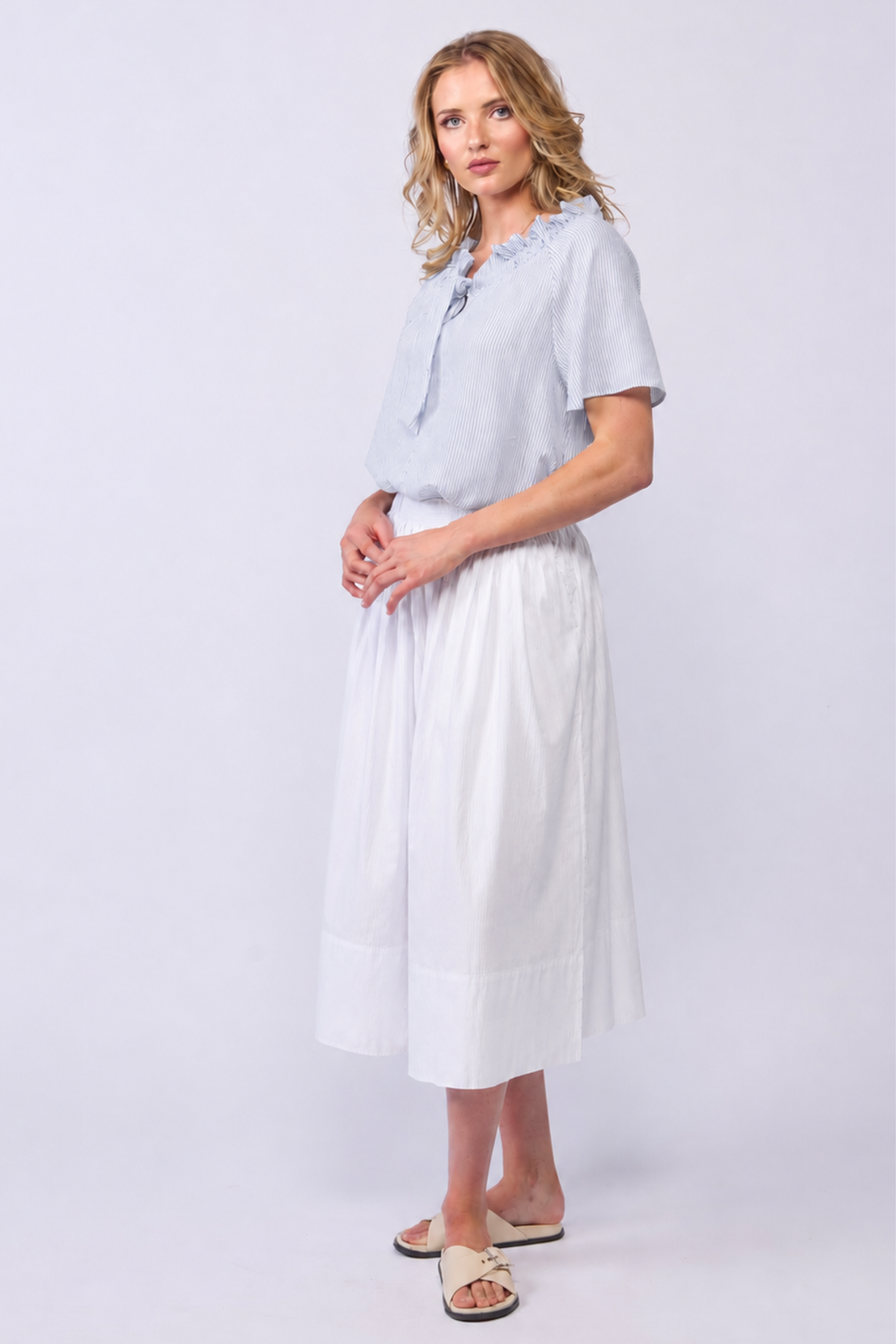 Esme Blouse - Powder Stripe