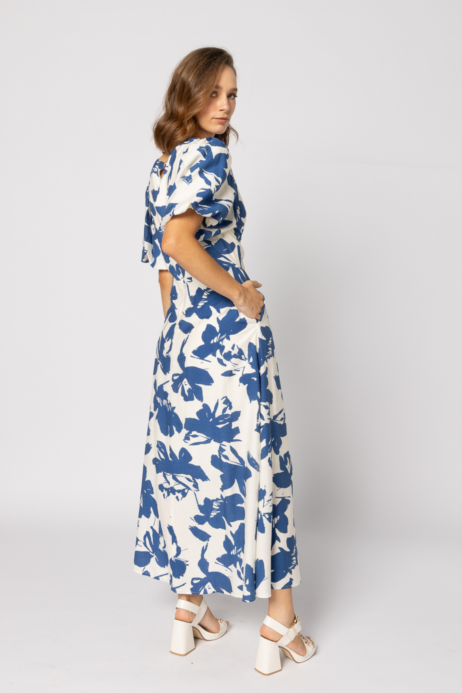 Halo Dress - Blue Flower