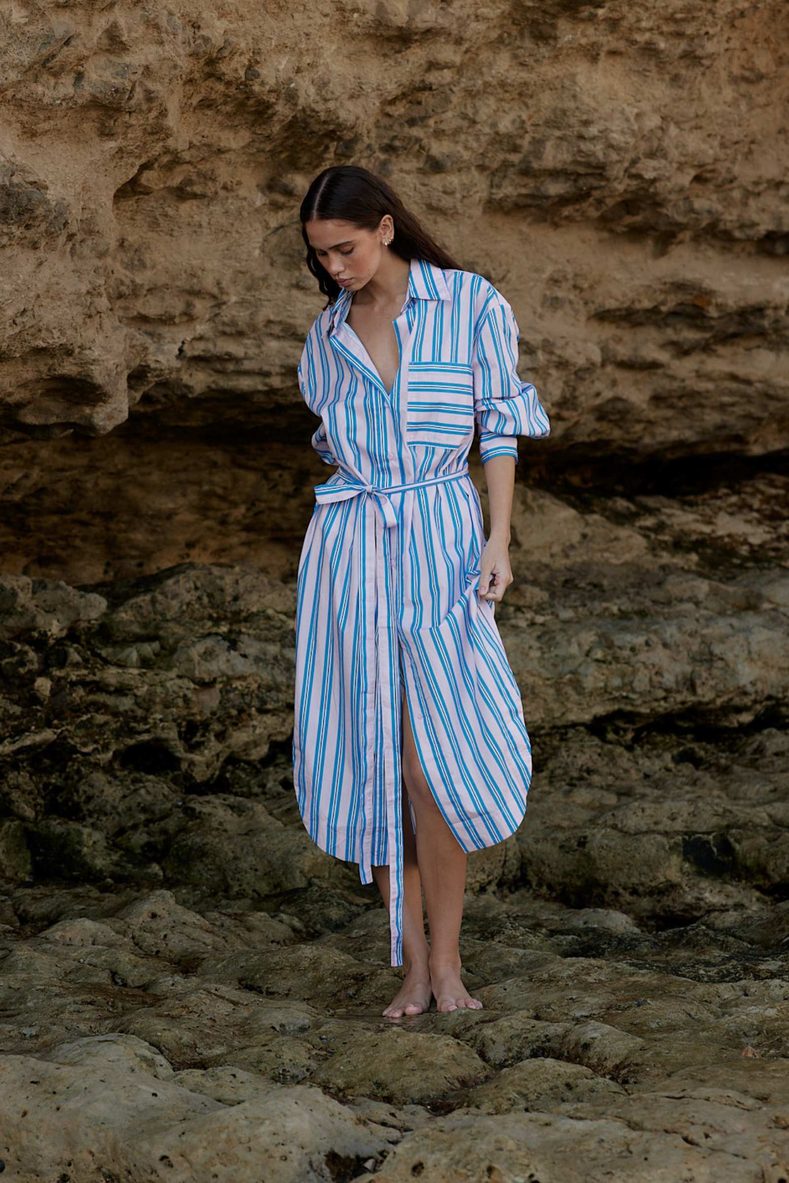 Billy Shirt Dress - Seashell Stripe