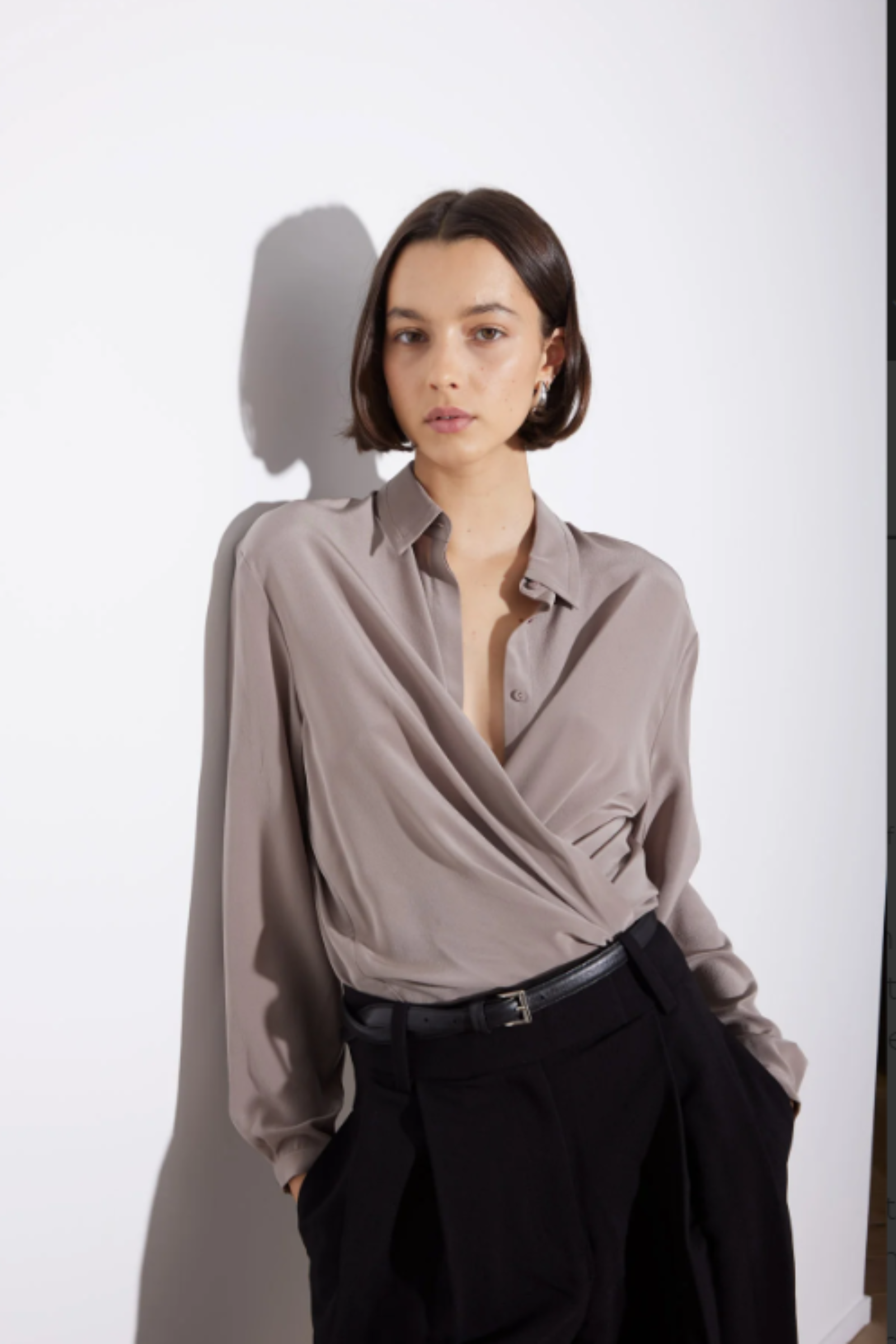 Caruso Silk Shirt - Truffle