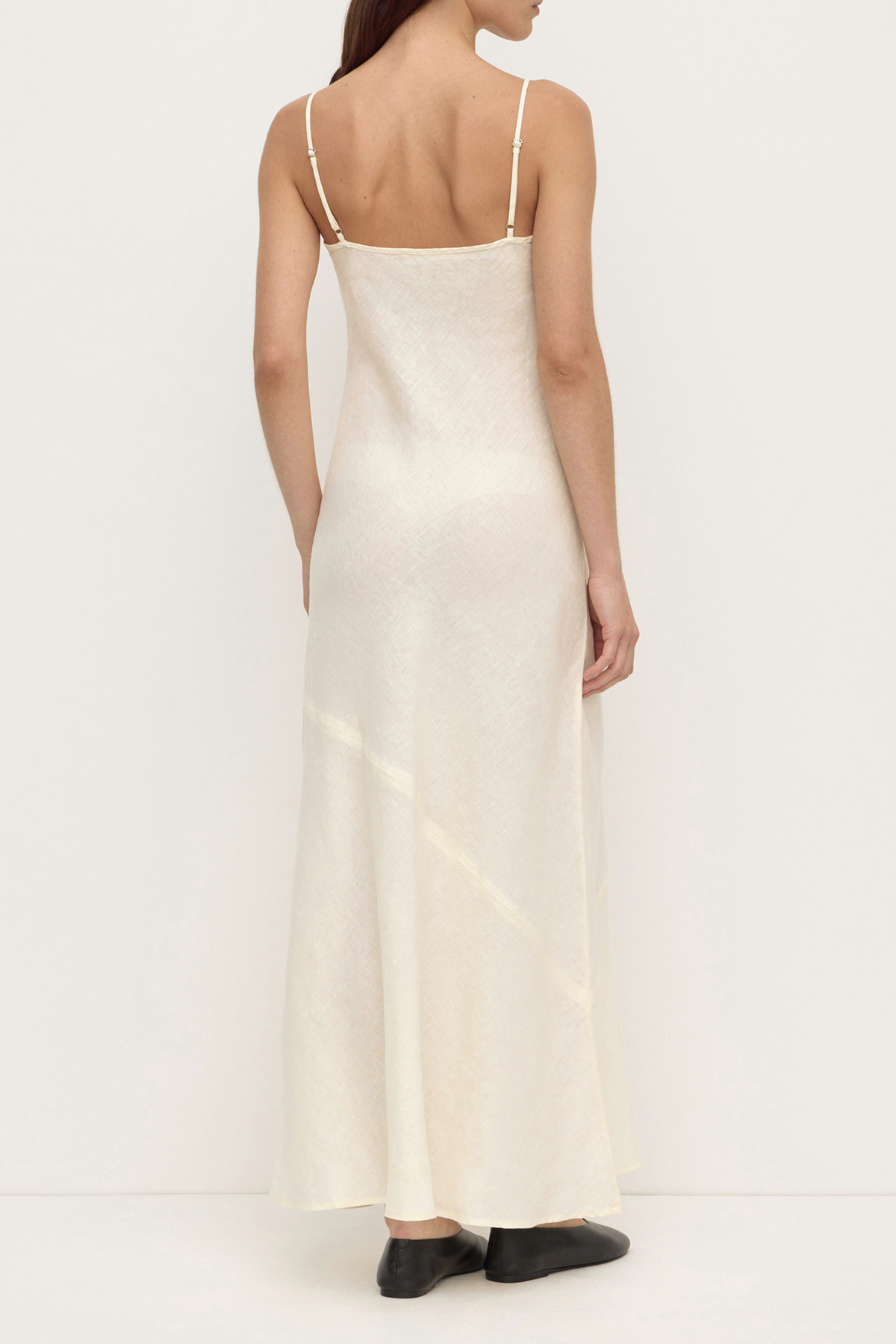 Colette Linen Slip Dress - Vanilla