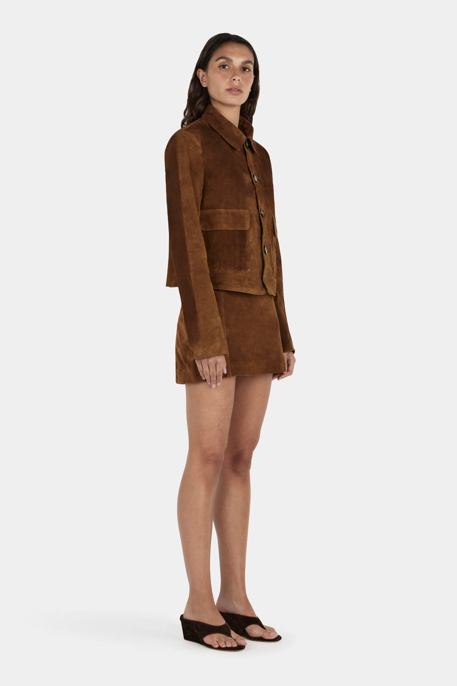 Logan Suede Coat - Tan