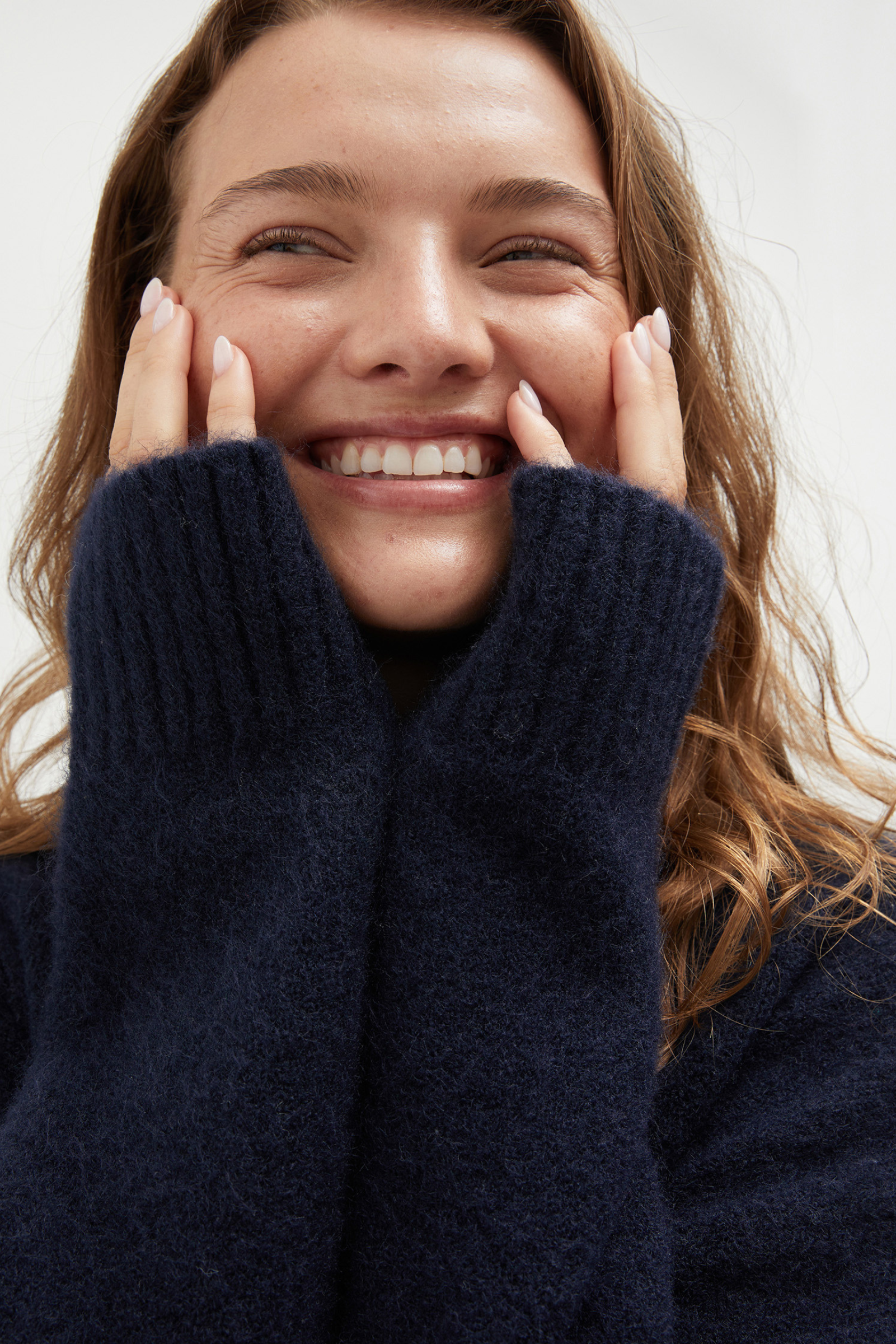 Mock Neck Knit - Navy