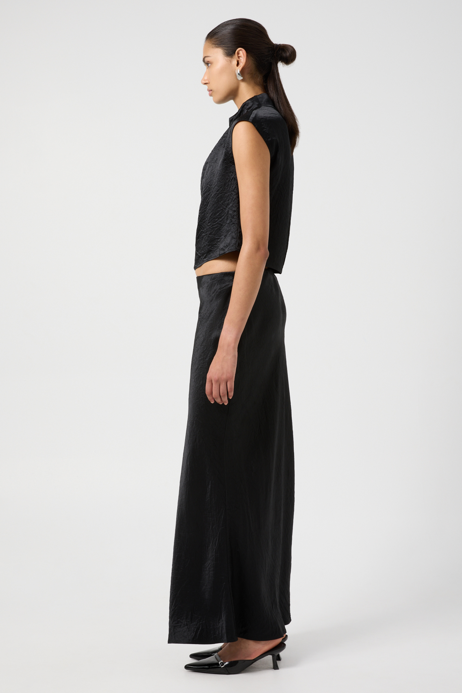 Bias Maxi Skirt - Black