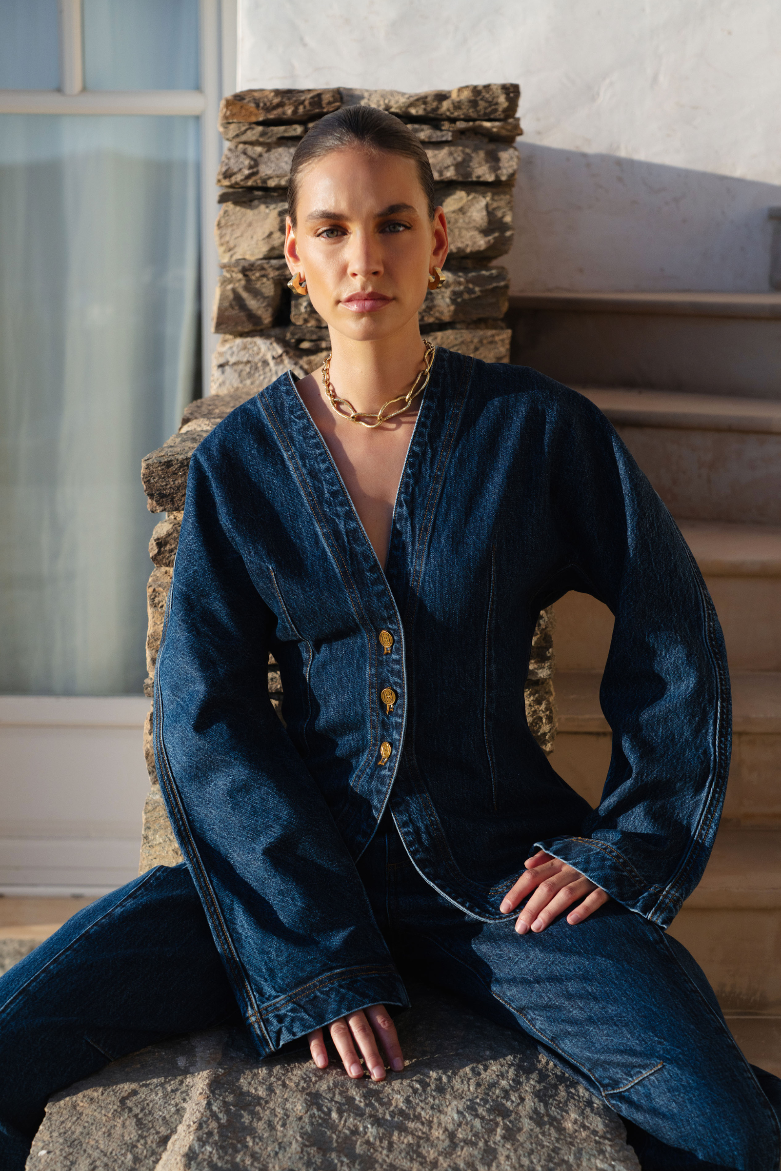 Jessica Denim Barrel Jacket - Dark