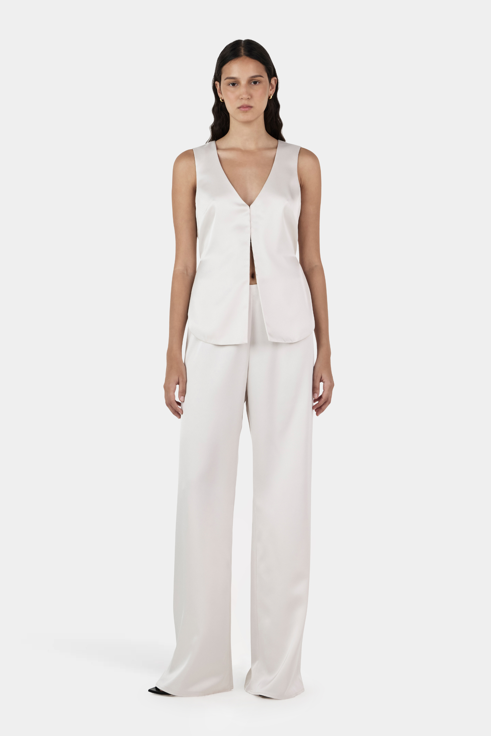 Lane Satin Pants - Ivory