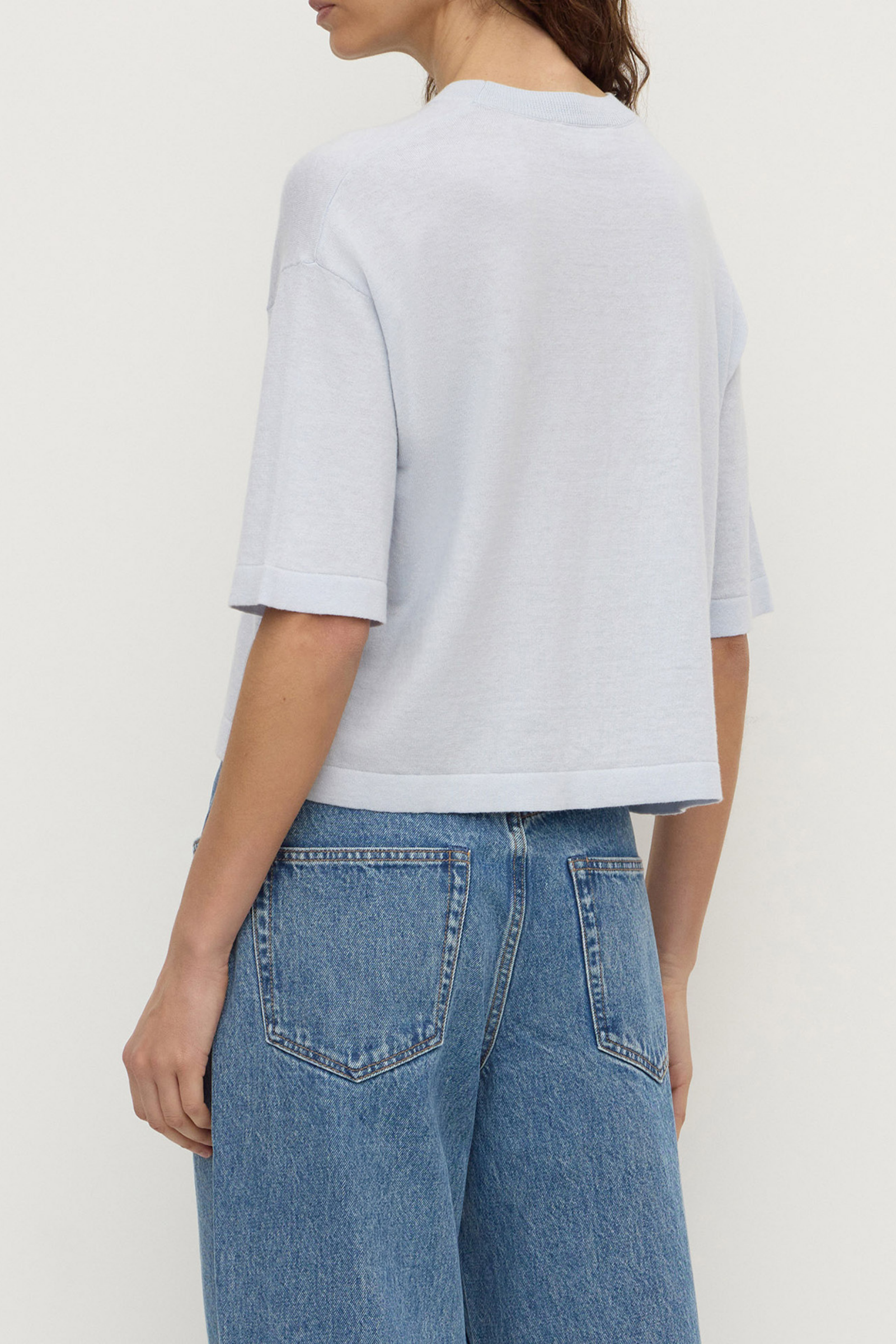 Kensy Cotton Cashmere Tee - Powder Blue