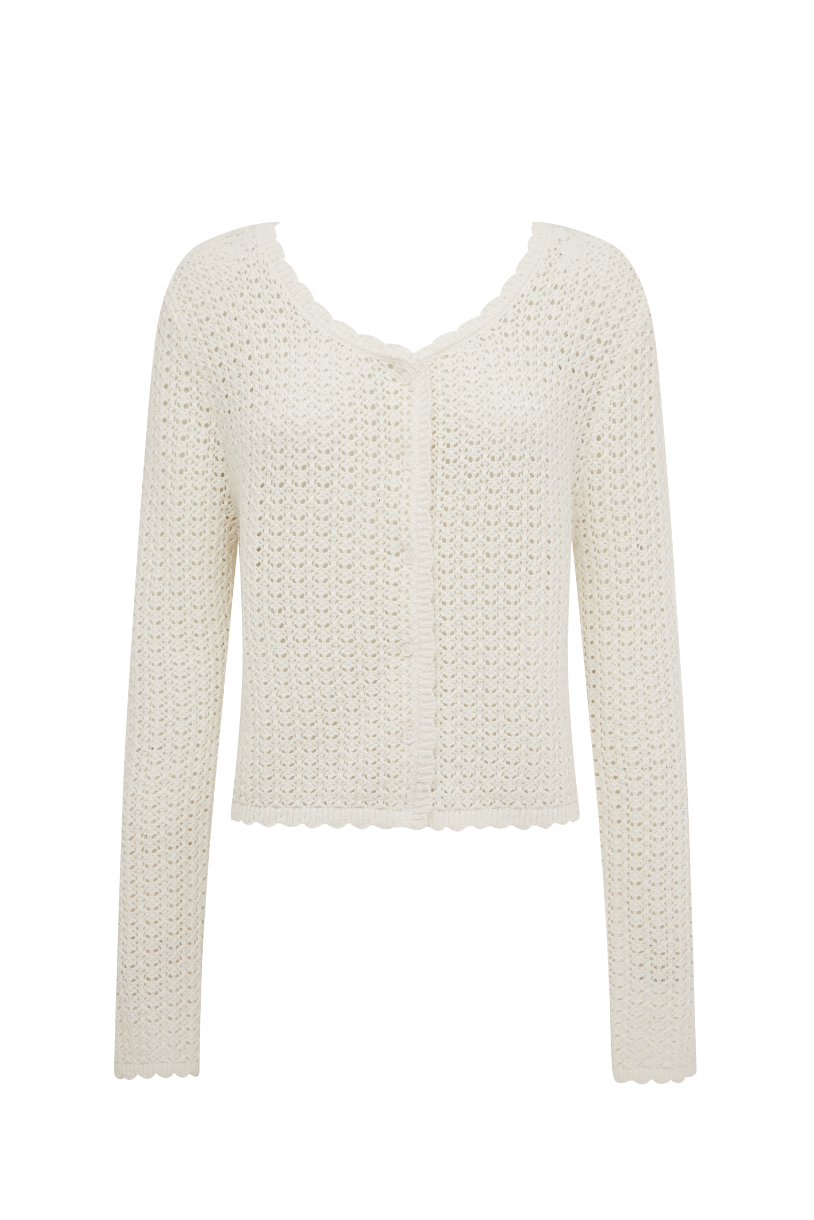 Pointelle Cardigan - Seashell