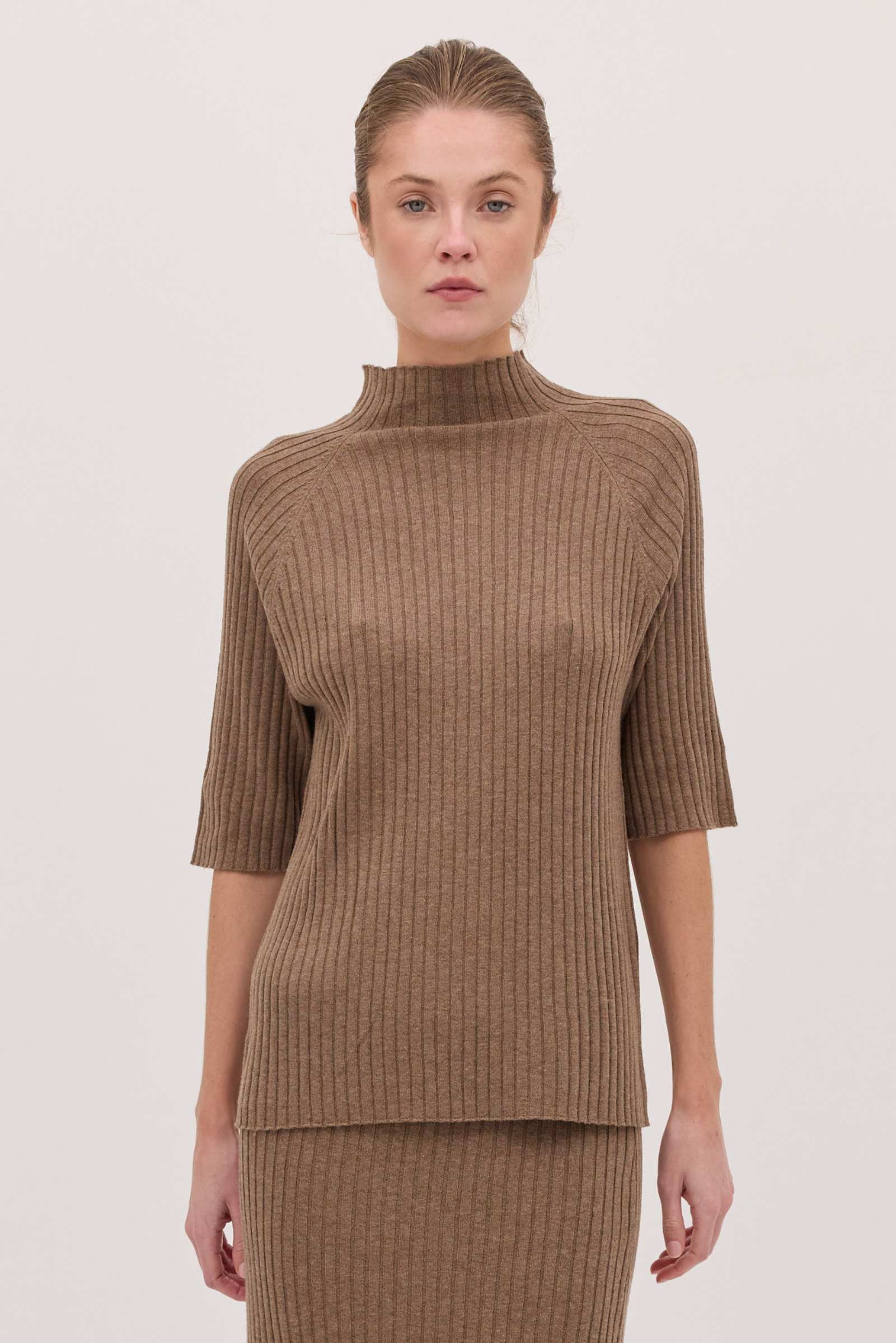 The Rib Knit Tee  - Hazel