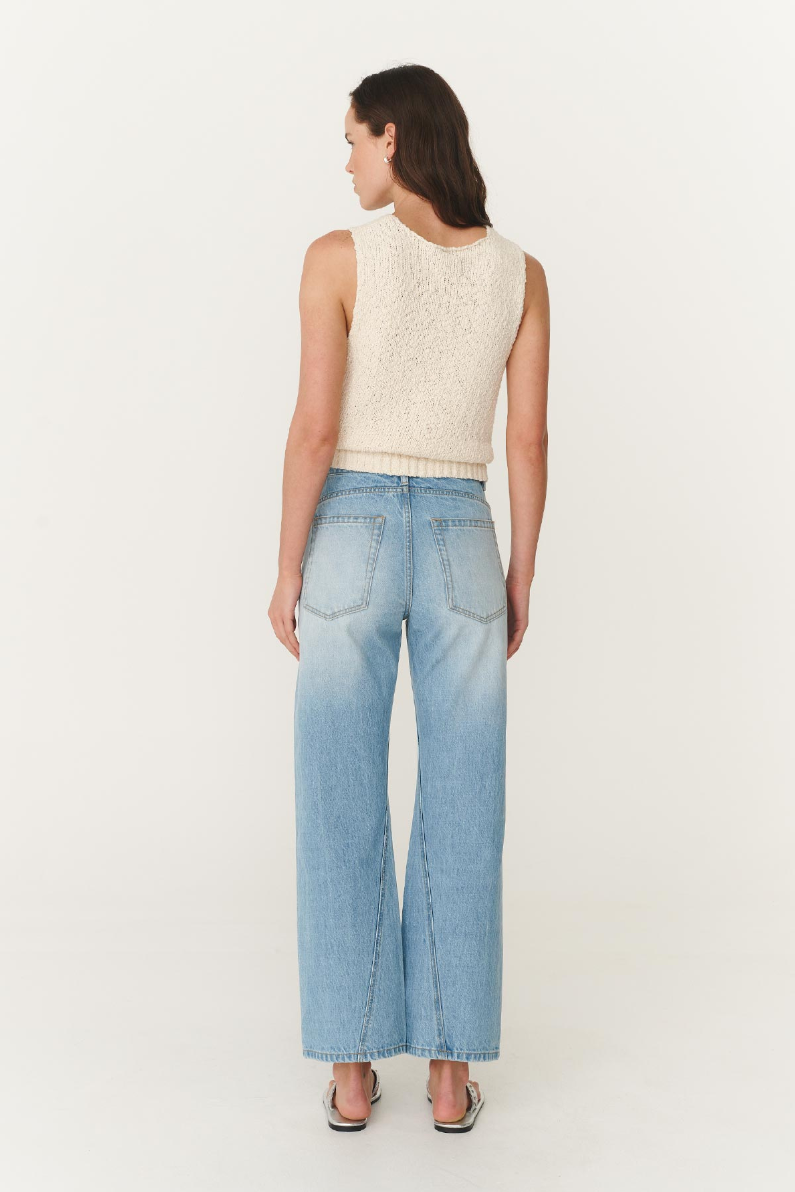 Percy Curved Seam Jeans - Faded Blue