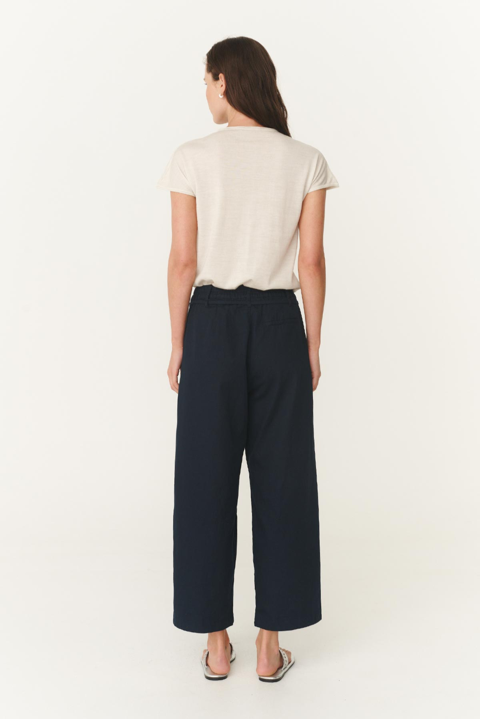 Maryanne Barrel Leg Pants - Navy