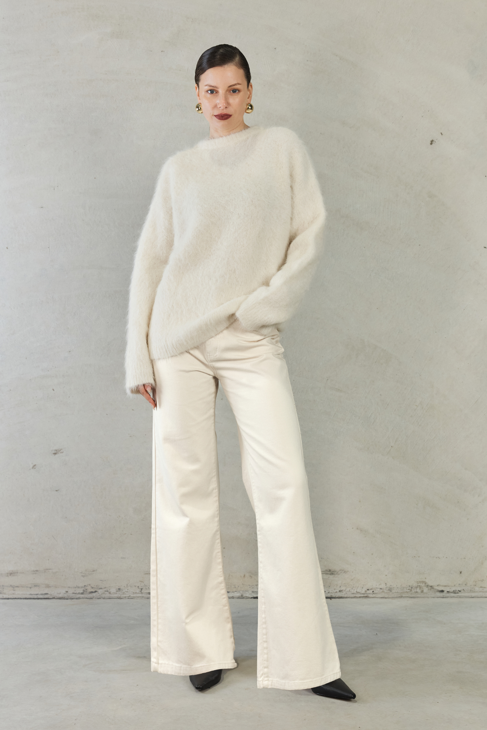 Josefina Denim Pants - Cream