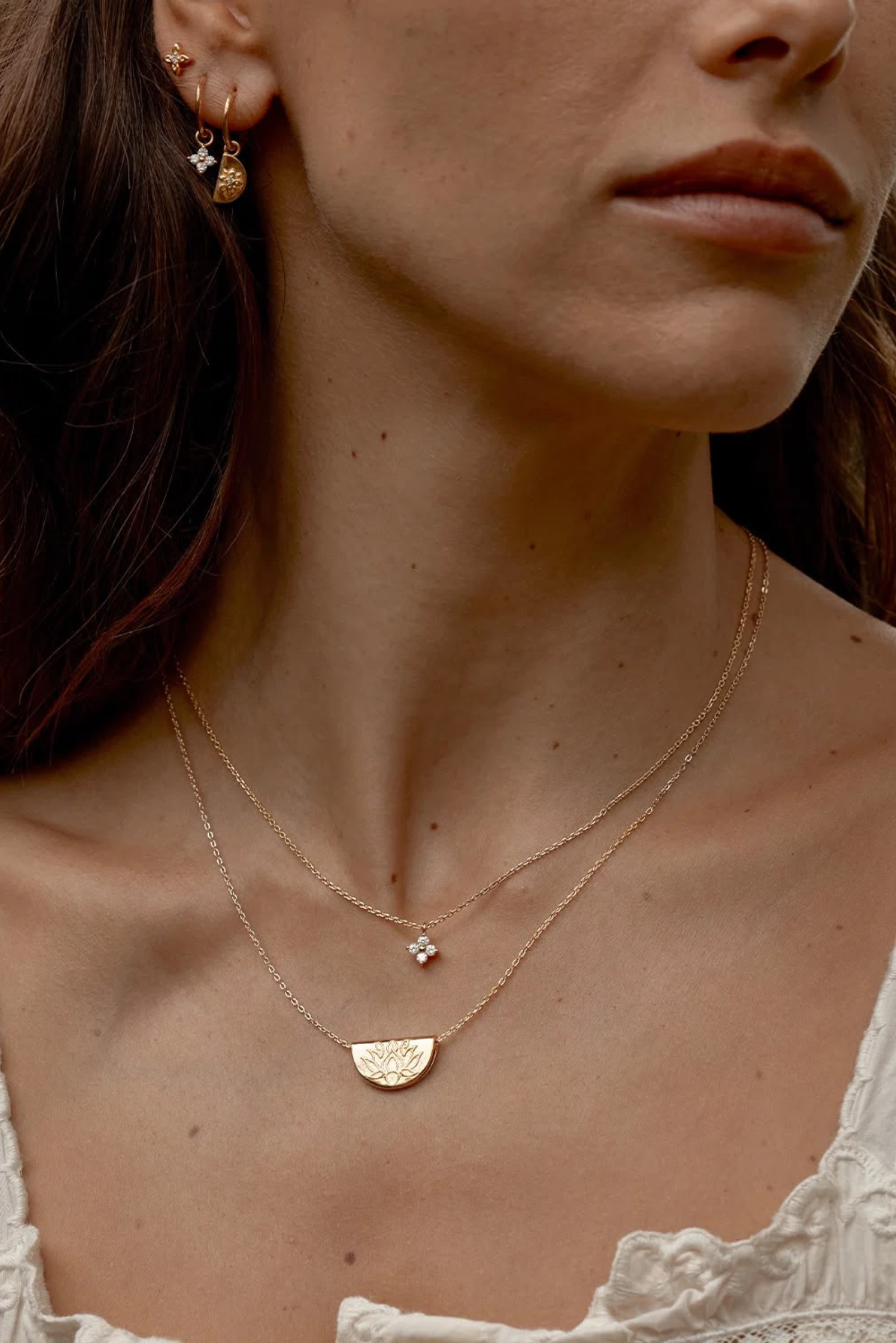 Crystal Bloom Necklace - Gold
