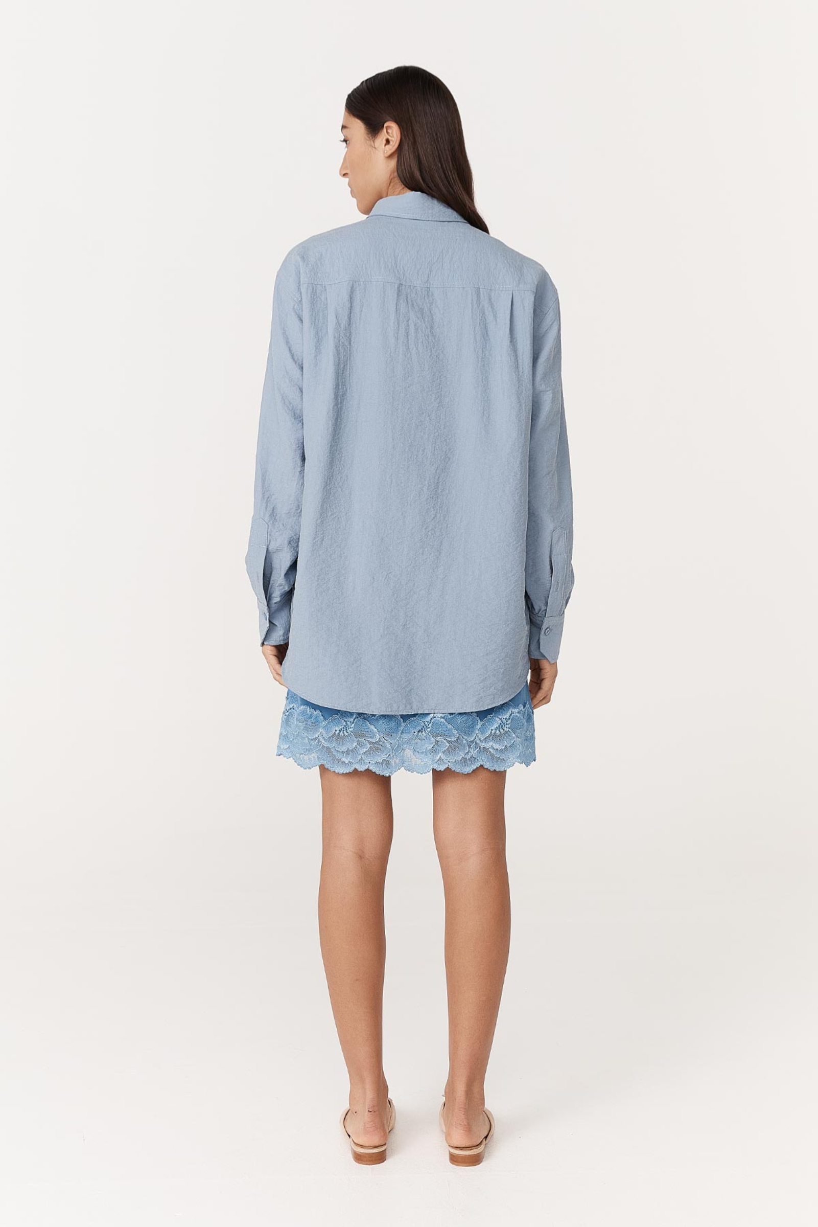 Ramona Silk Shirt - Periwinkle