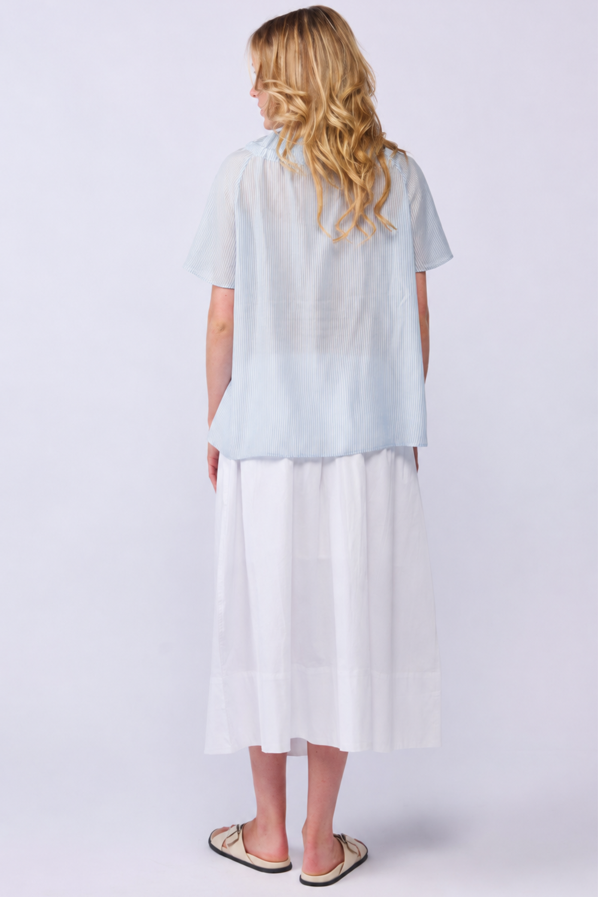 Esme Blouse - Powder Stripe