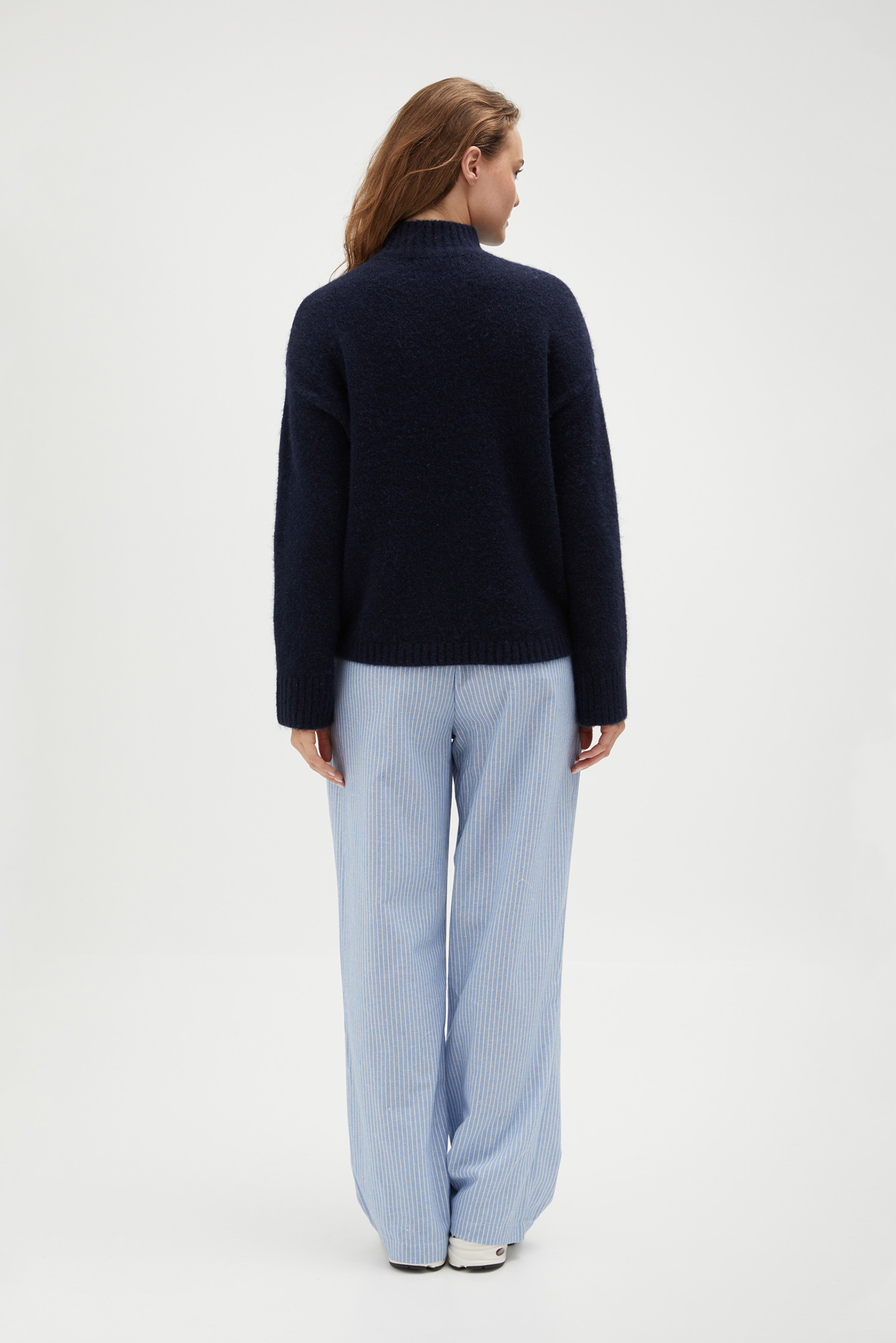 Mock Neck Knit - Navy
