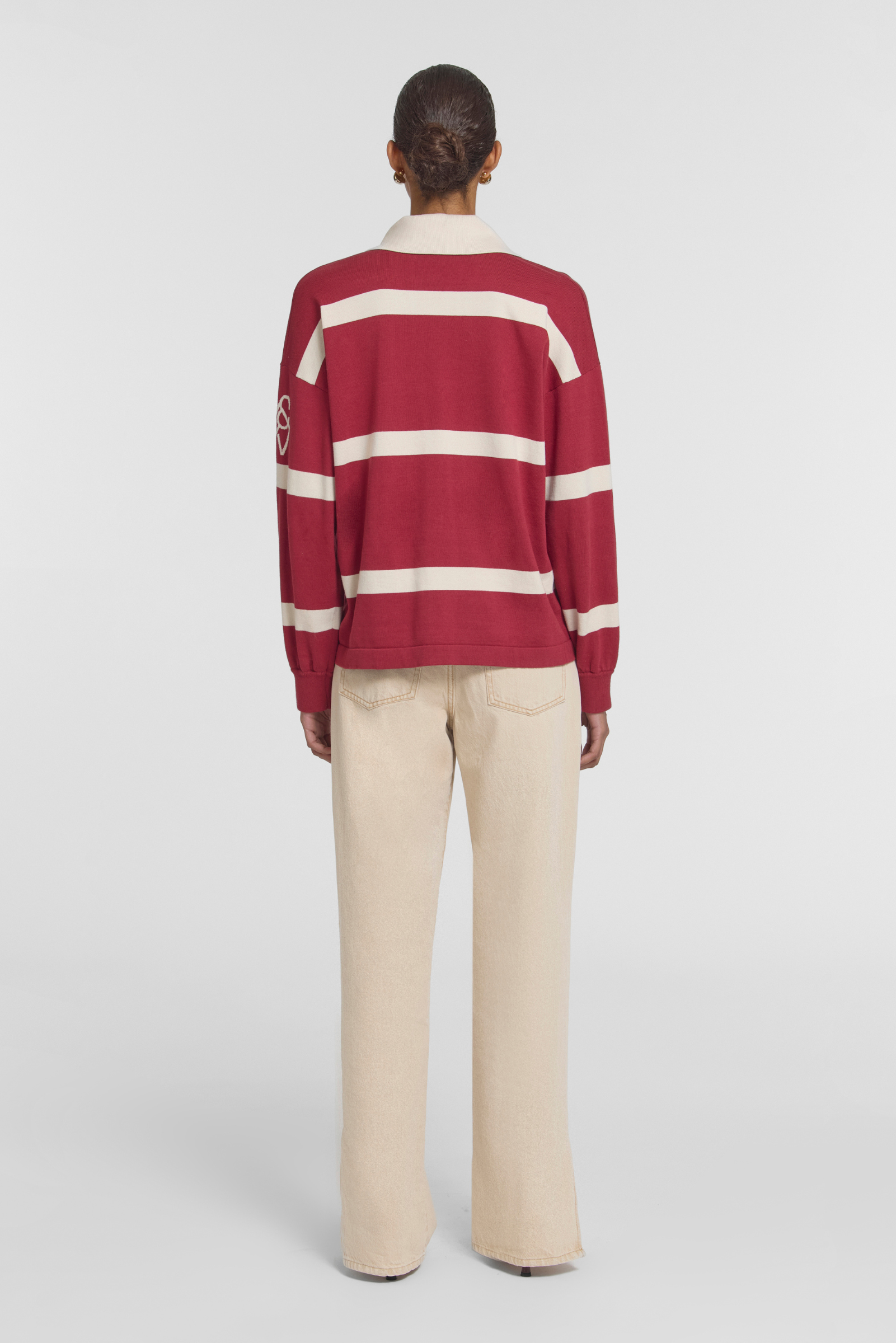 Rival Polo Knit - Scarlet Stripe