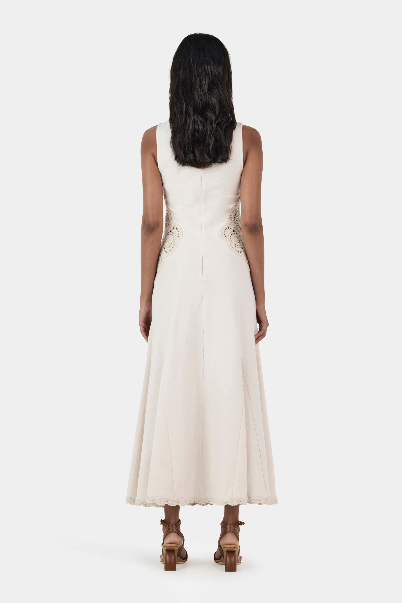 Ivy Crochet Dress - Sandstone
