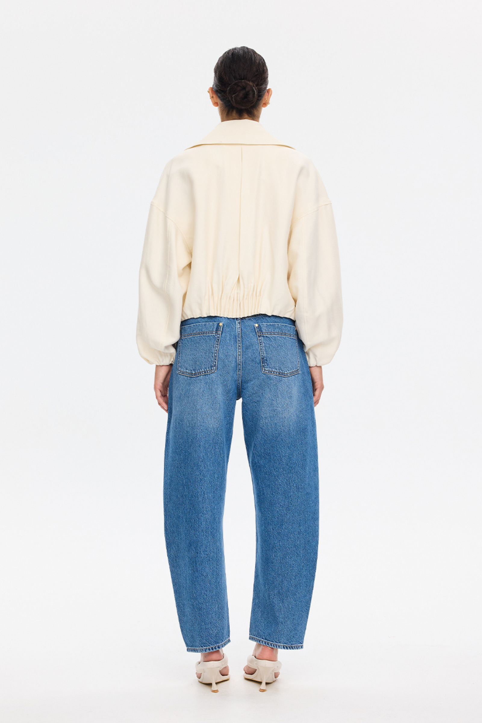 Cass Cropped Jacket - Ivory