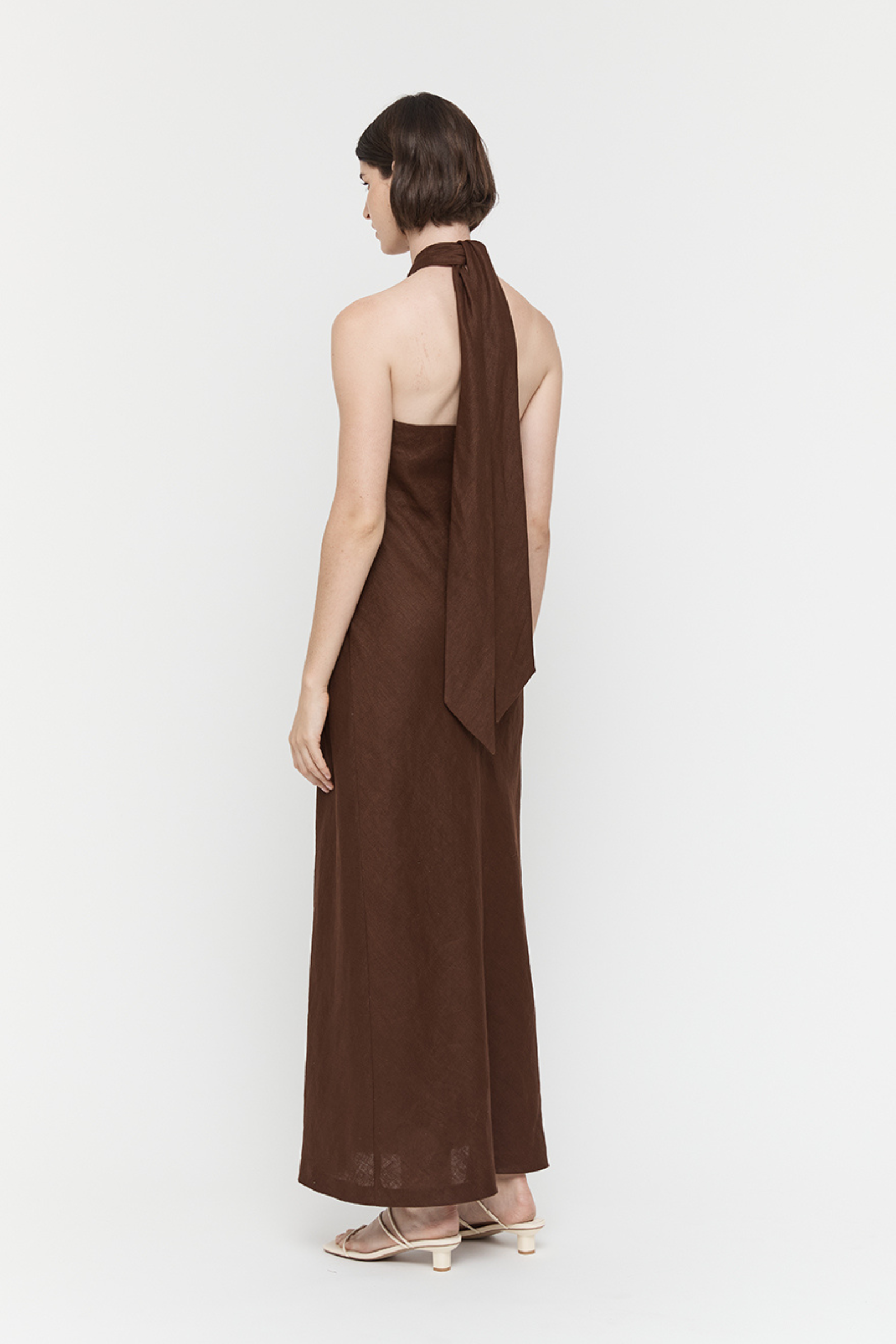 Cross Over/Halter Dress - Chocolate