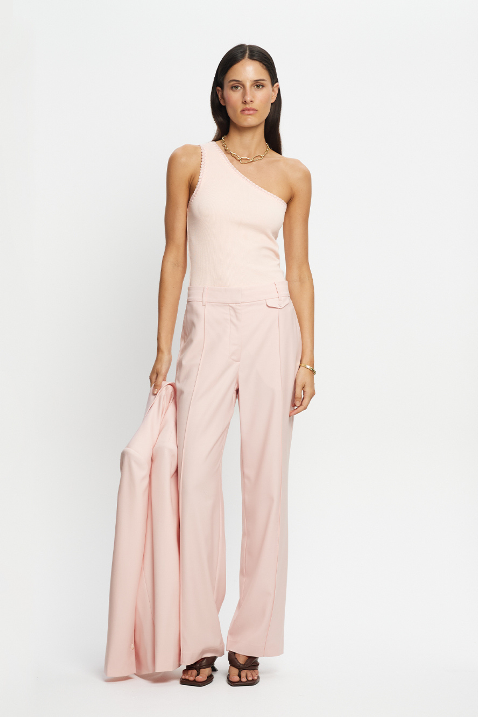Tallulah One Shoulder Tank - Pink
