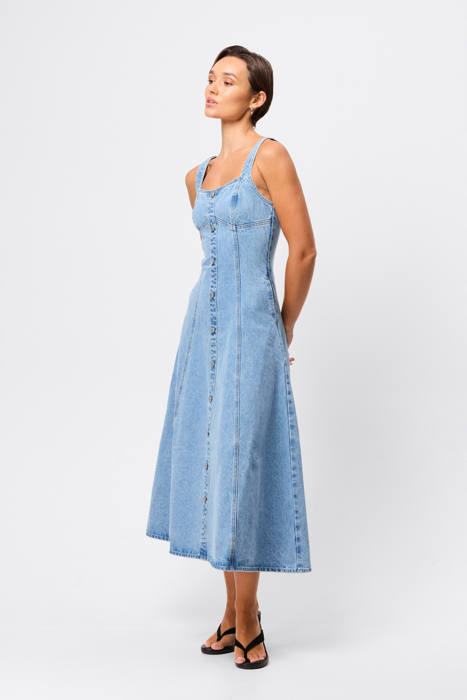 In A Daze Midi Dress - Denim