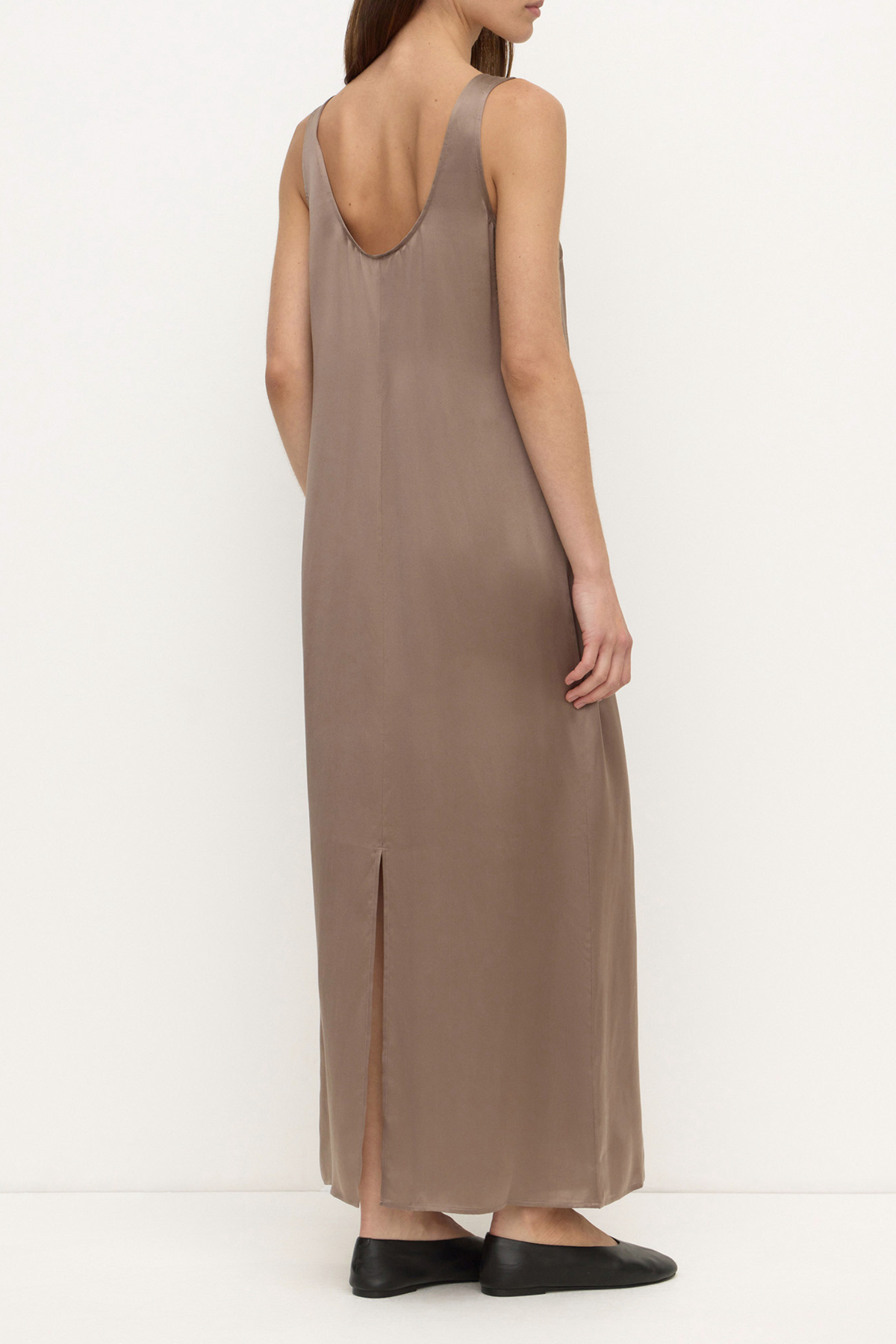 Pippa Silk Tank Dress - Dark Sand