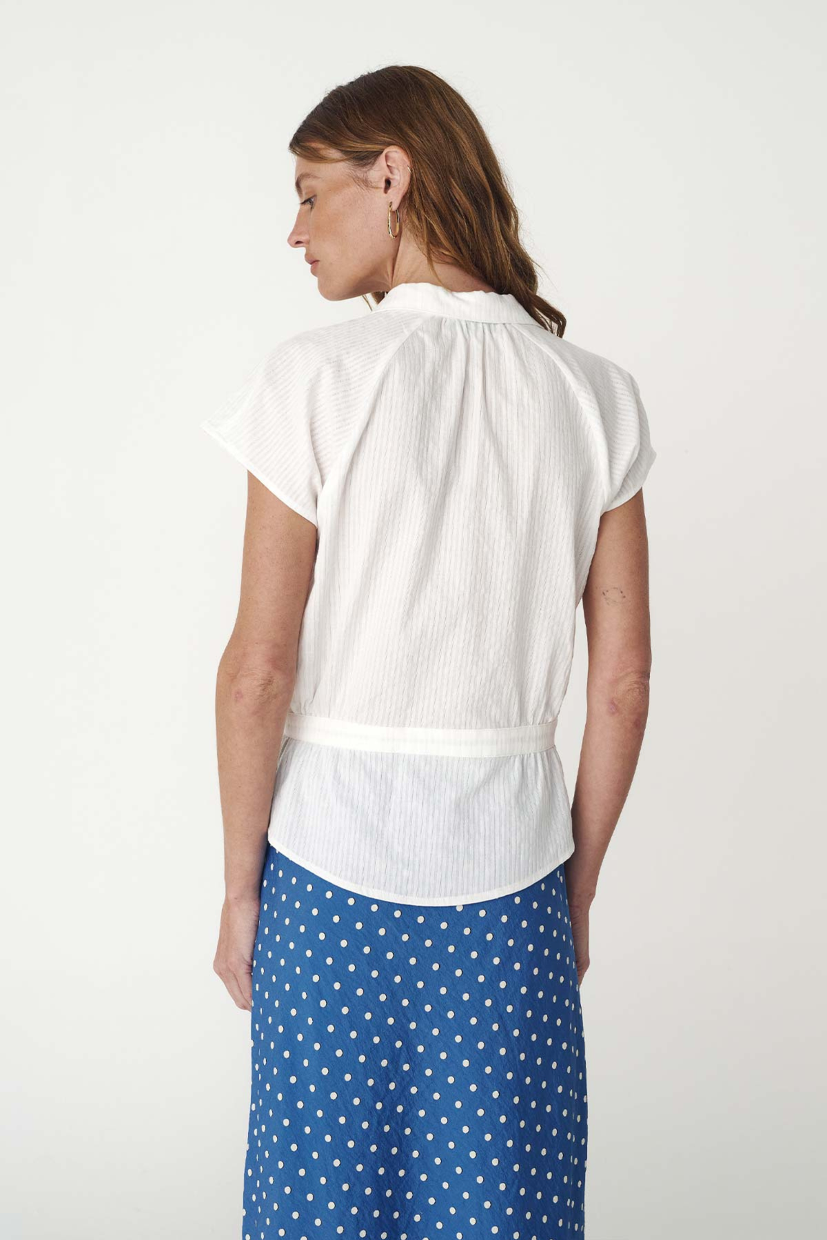 Allie Peplum Blouse - Bone