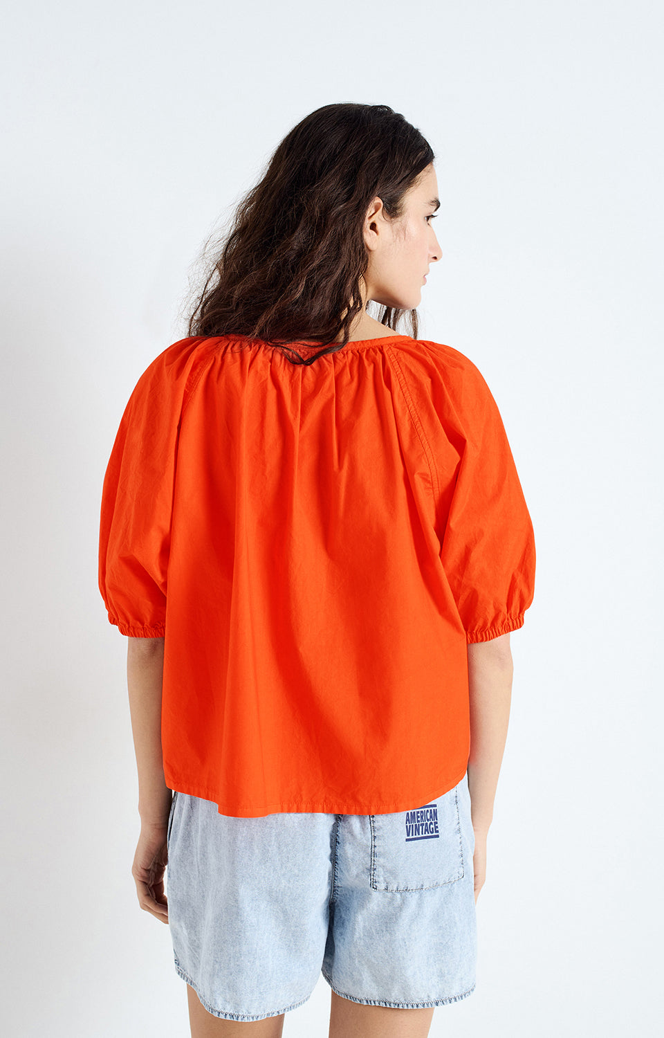 Short Sleeve Blouse - Orange