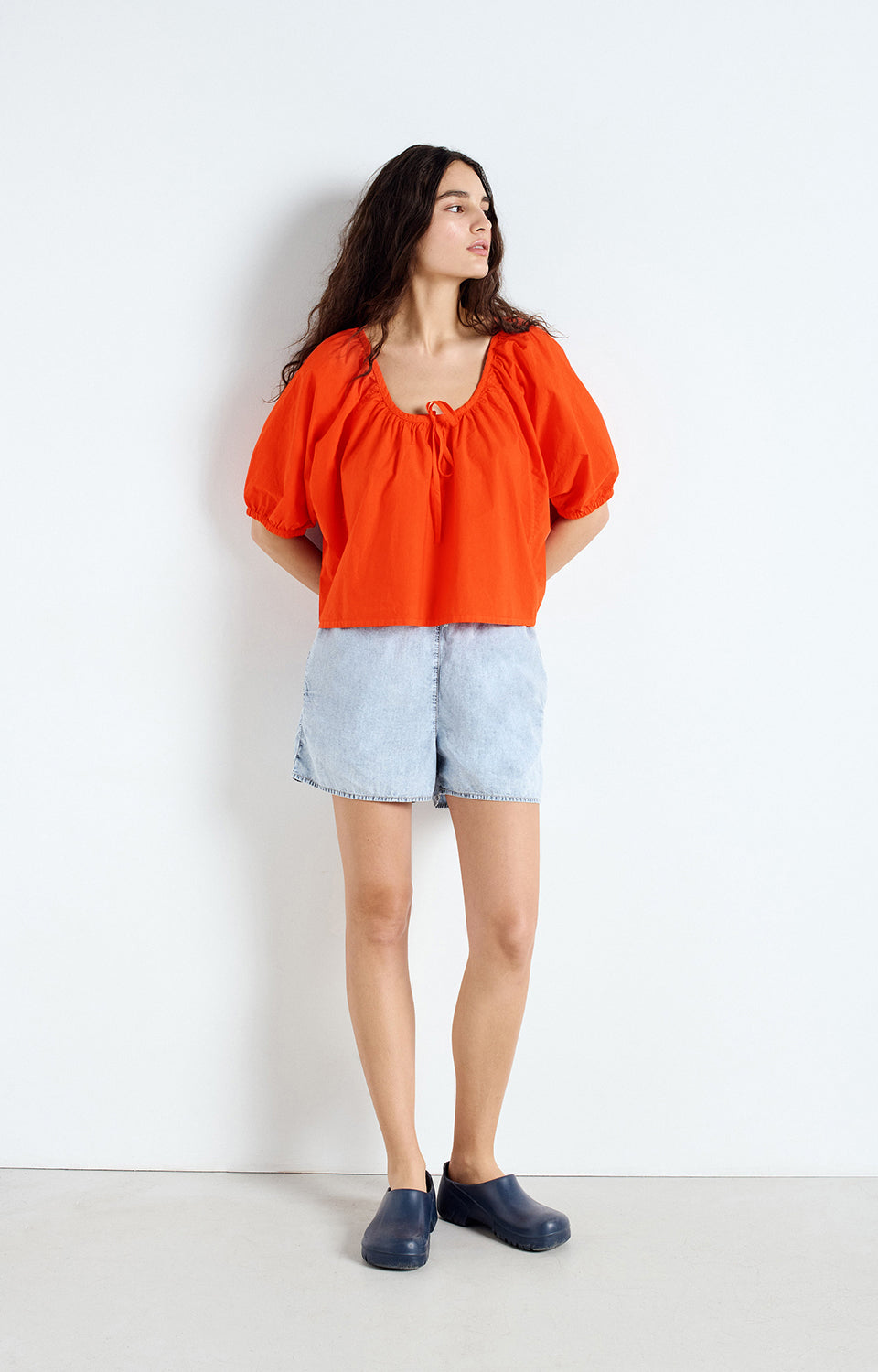 Short Sleeve Blouse - Orange