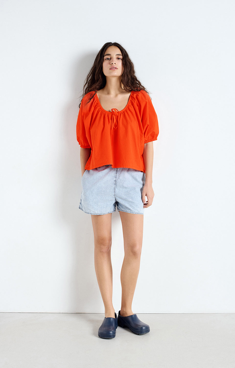 Short Sleeve Blouse - Orange