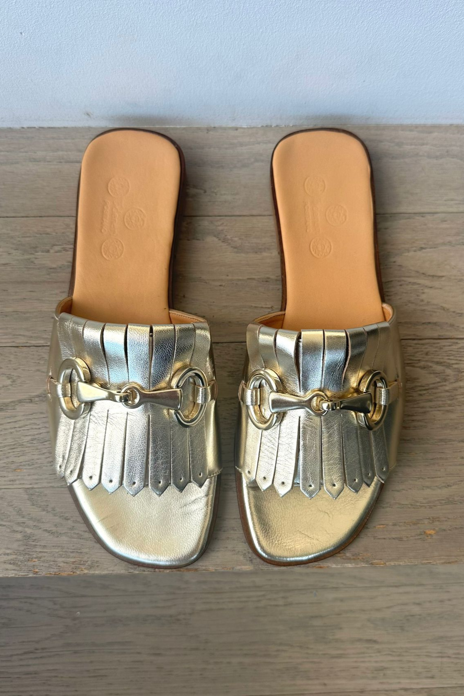 Leather Sandals - Gold