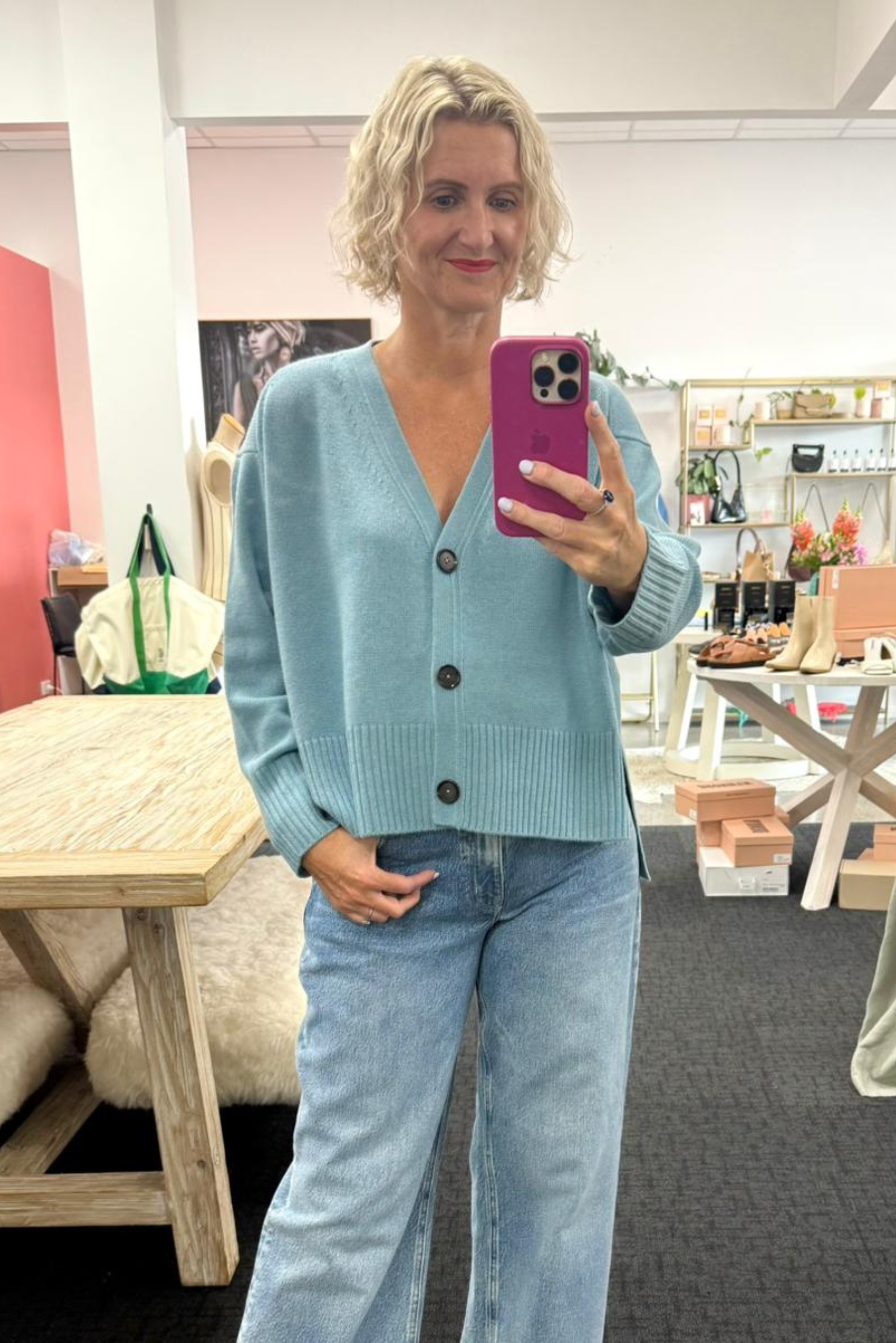 Cashmere Blend Cardigan N.99W - Sicily Blue