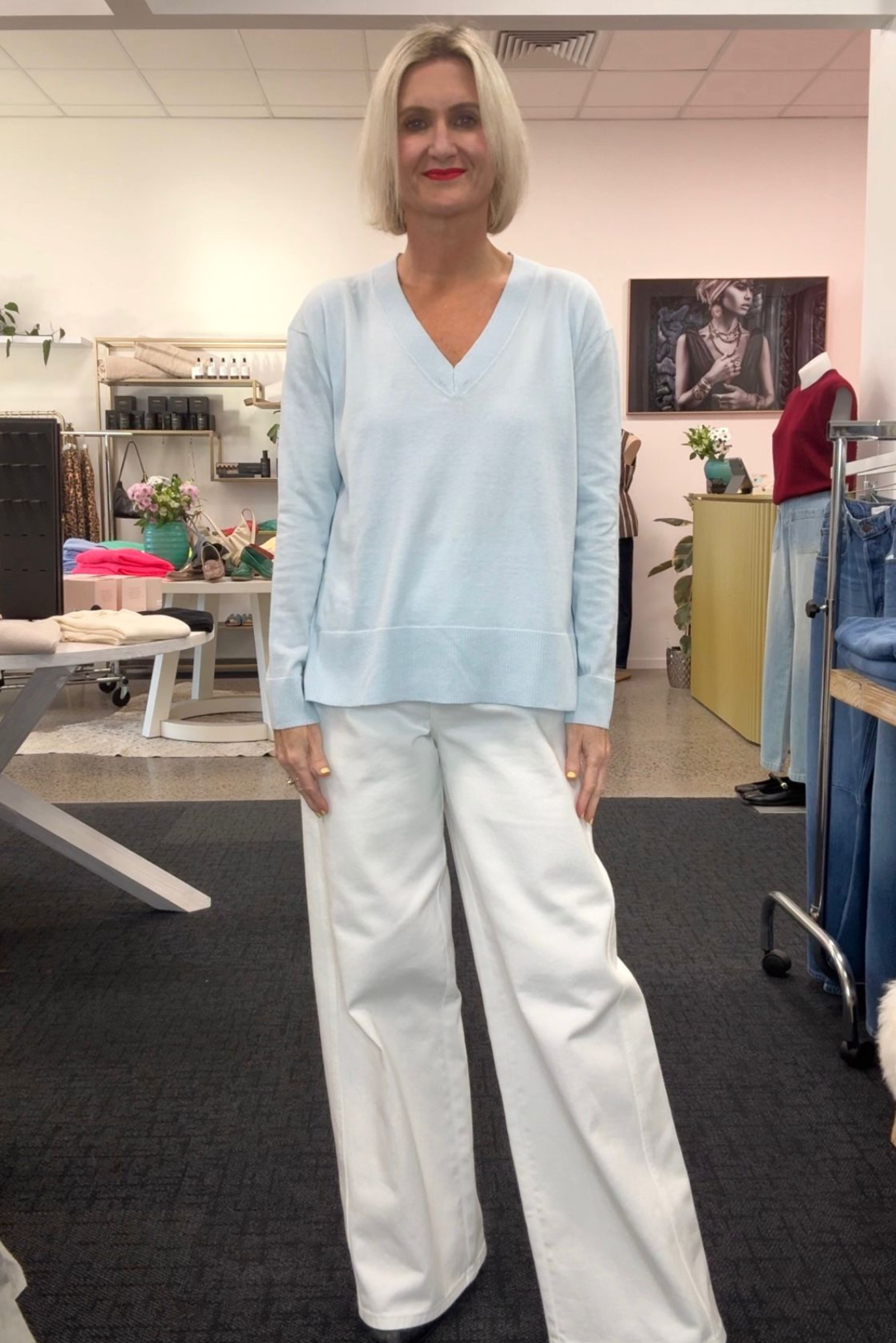 Long Line V Neck N.2404 - Sea Spray
