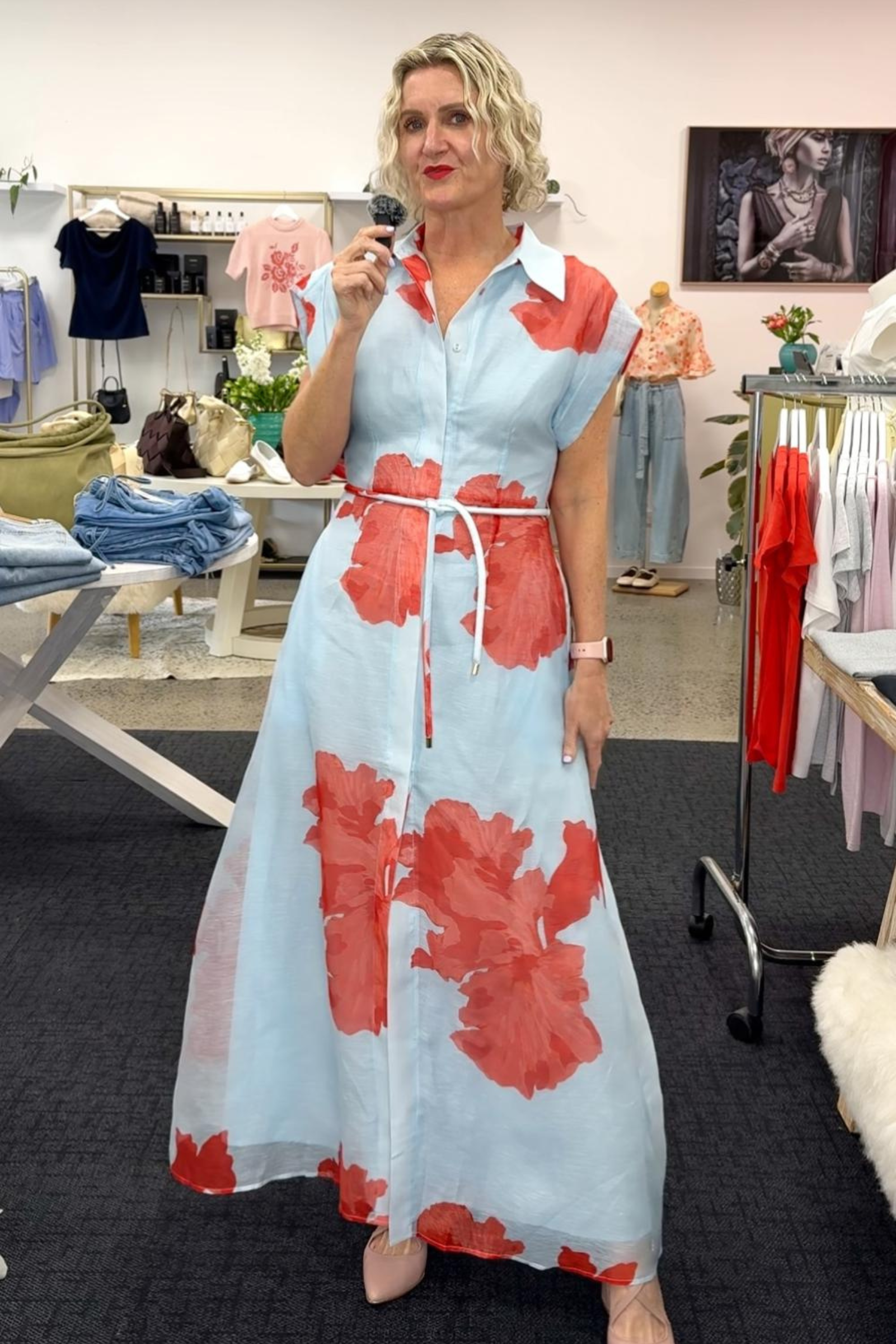 Leanne Maxi Dress - Blue Floral