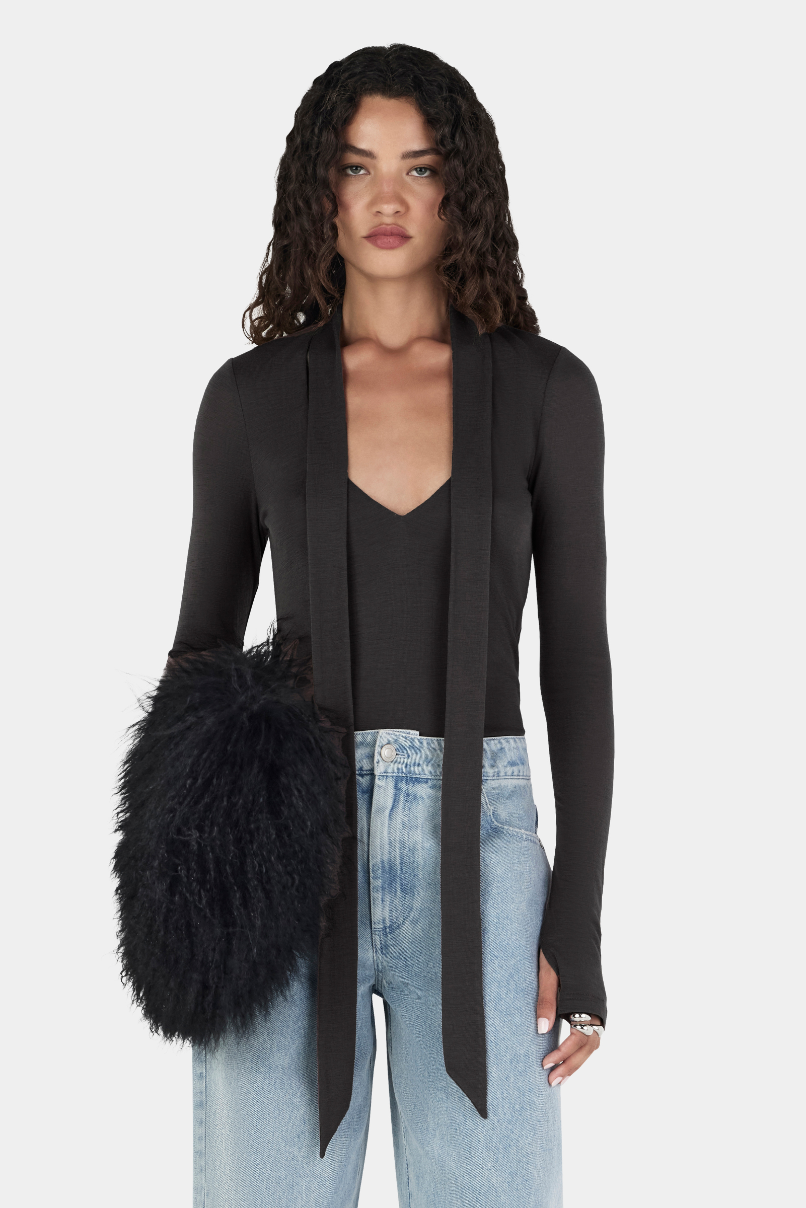 Vinny Wool Top - Charcoal