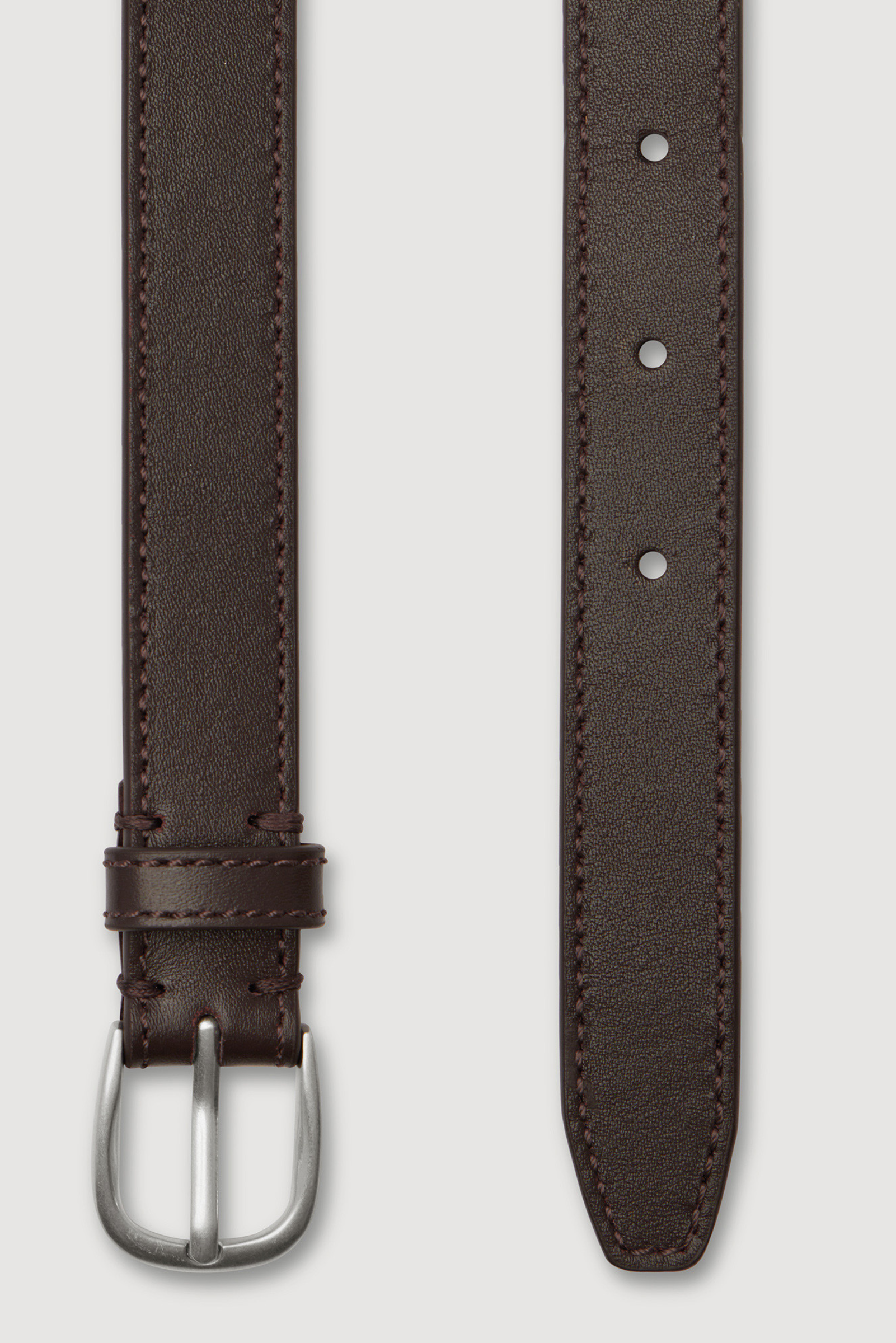 Slim Leather Belt - Walnut