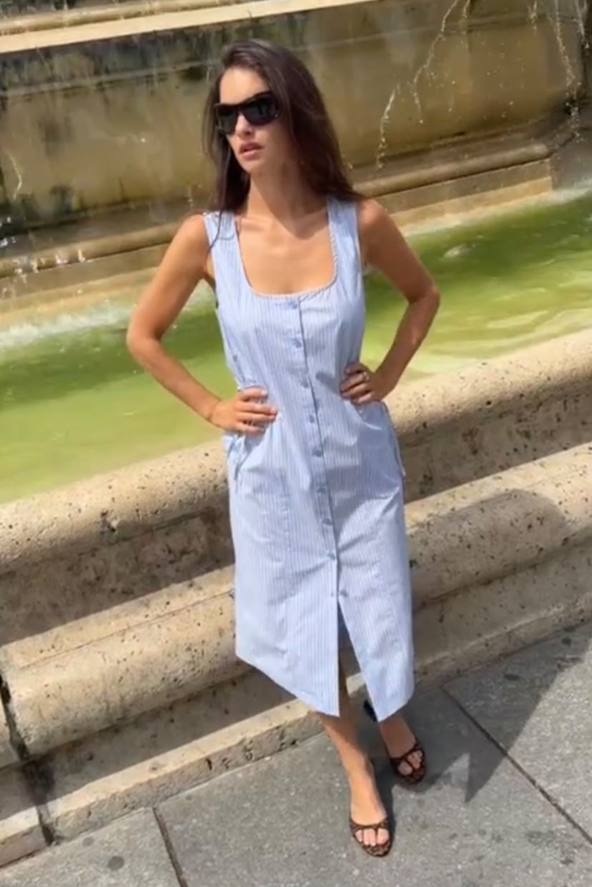 Dandy Midi Dress - Blue Stripe